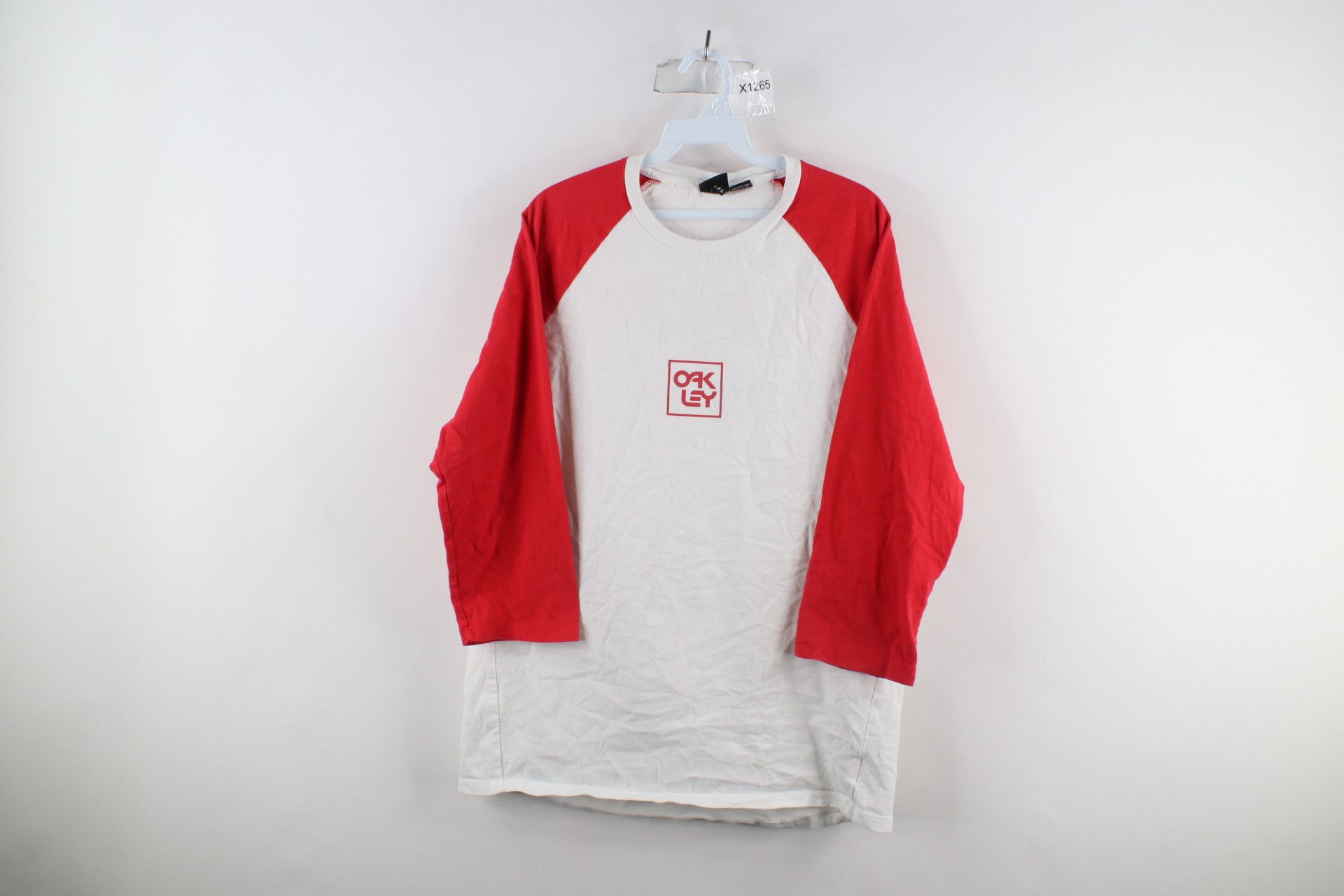 Oakley × Vintage Vintage Oakley Spell Out Box Logo 3/4 Sleeve Raglan T-Shirt Size US XL / EU 56 / 4 - 1 Thumbnail