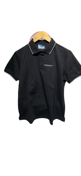 Prada o1mt1gz0924 Short Sleeve Polo Shirt in Black Size US XL / EU 56 / 4 - 2 Thumbnail
