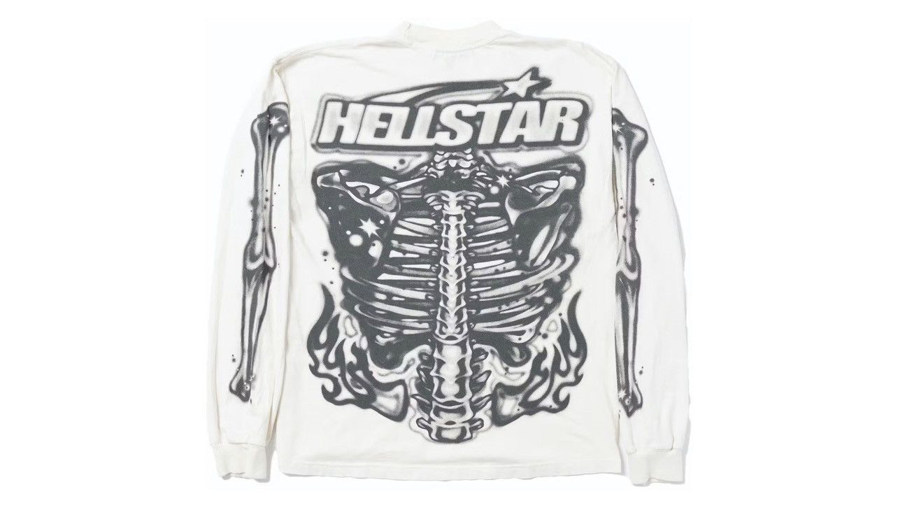 HELLSTAR HELLSTAR Airbrushed Bones Longsleeve White Size US XL / EU 56 / 4 - 1 Thumbnail