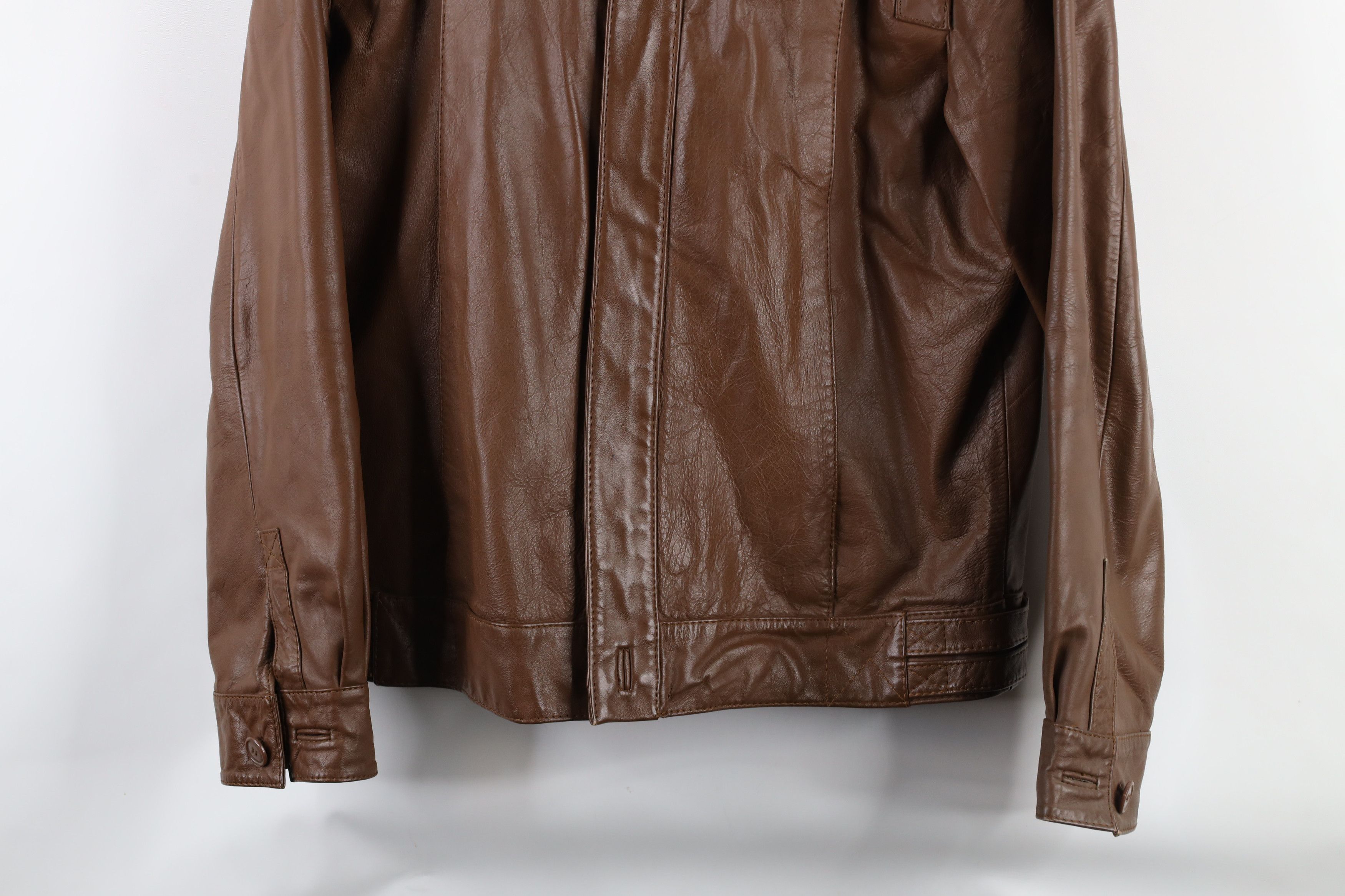 Vintage Vintage 70s Streetwear Lined Leather Bomber Jacket Brown Size US L / EU 52-54 / 3 - 3 Thumbnail
