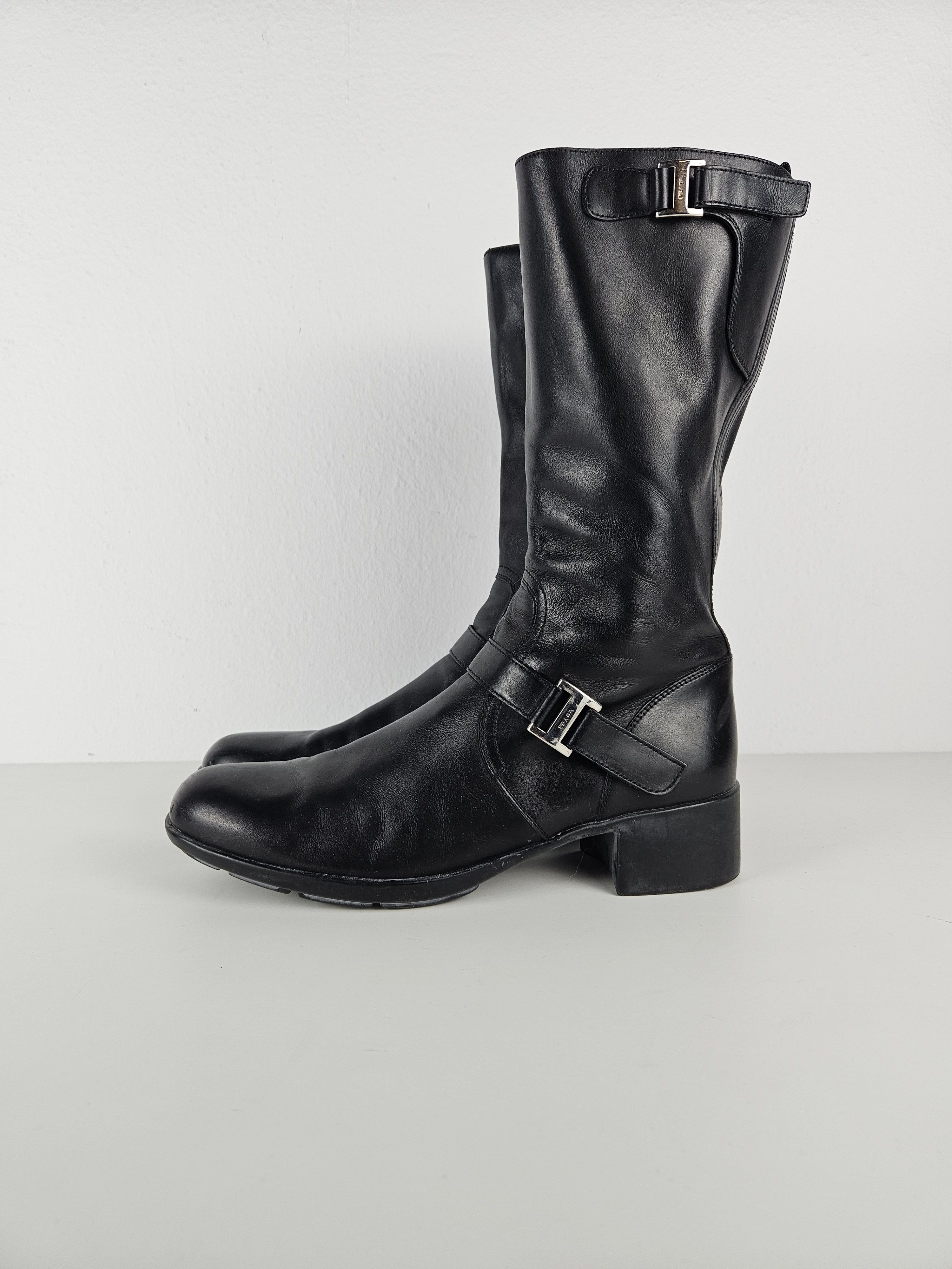 Prada Archive Prada leather buckled riding boots Size US 9 / IT 39 - 1 Thumbnail