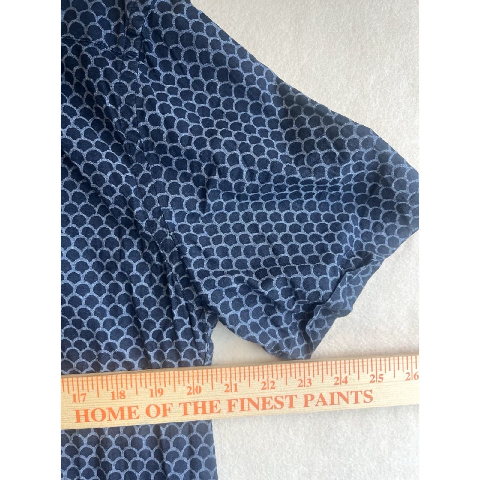 Faherty Faherty Mens Short Sleeve Button-Up Shirt Geometric Scale Pattern Blue Large Regular Size L Size US L / EU 52-54 / 3 - 3 Thumbnail