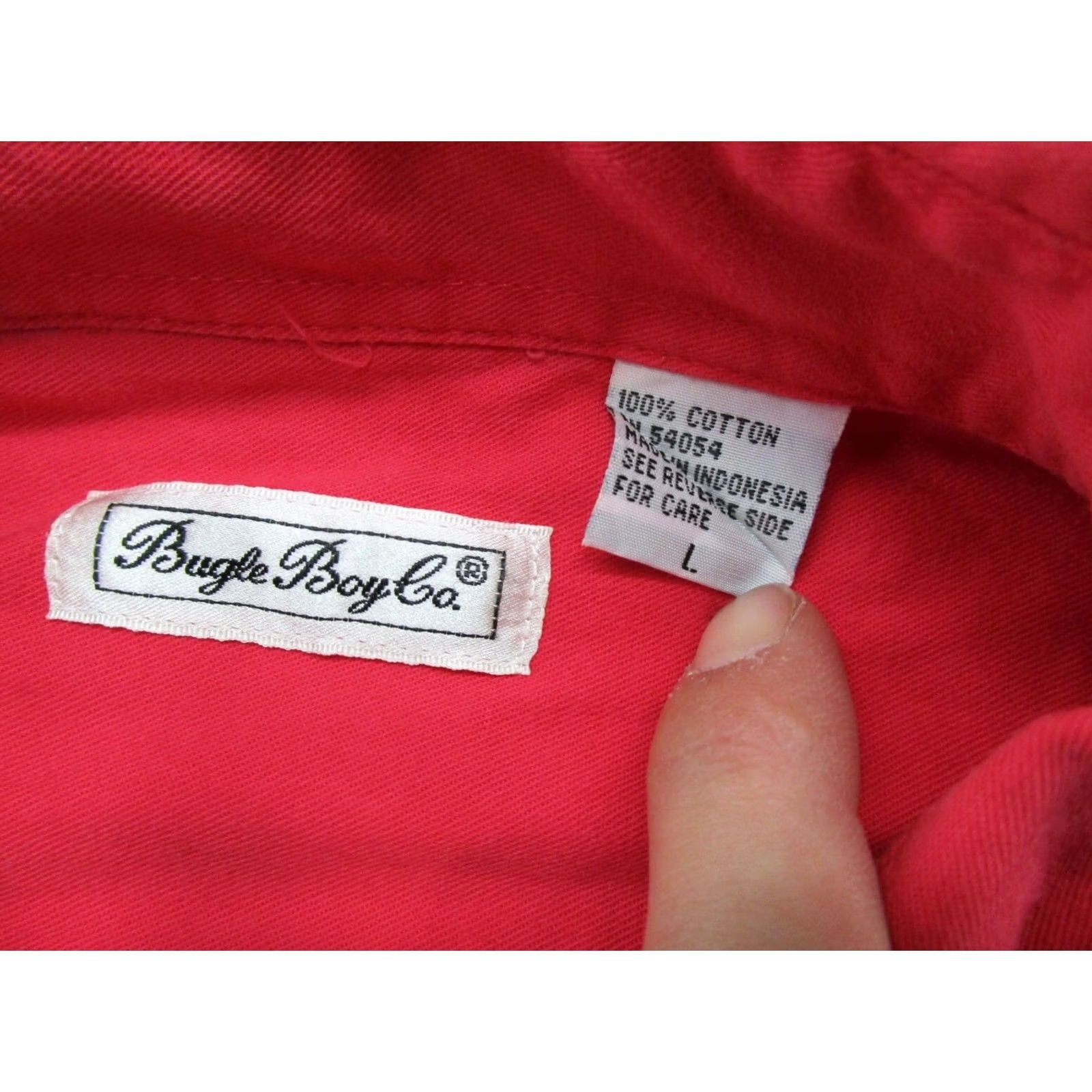 Bugle Boy VTG Bugle Boy Button Up Shirt Mens Size L Red Coral Long Sleeve Casual Shirt Size US L / EU 52-54 / 3 - 3 Thumbnail