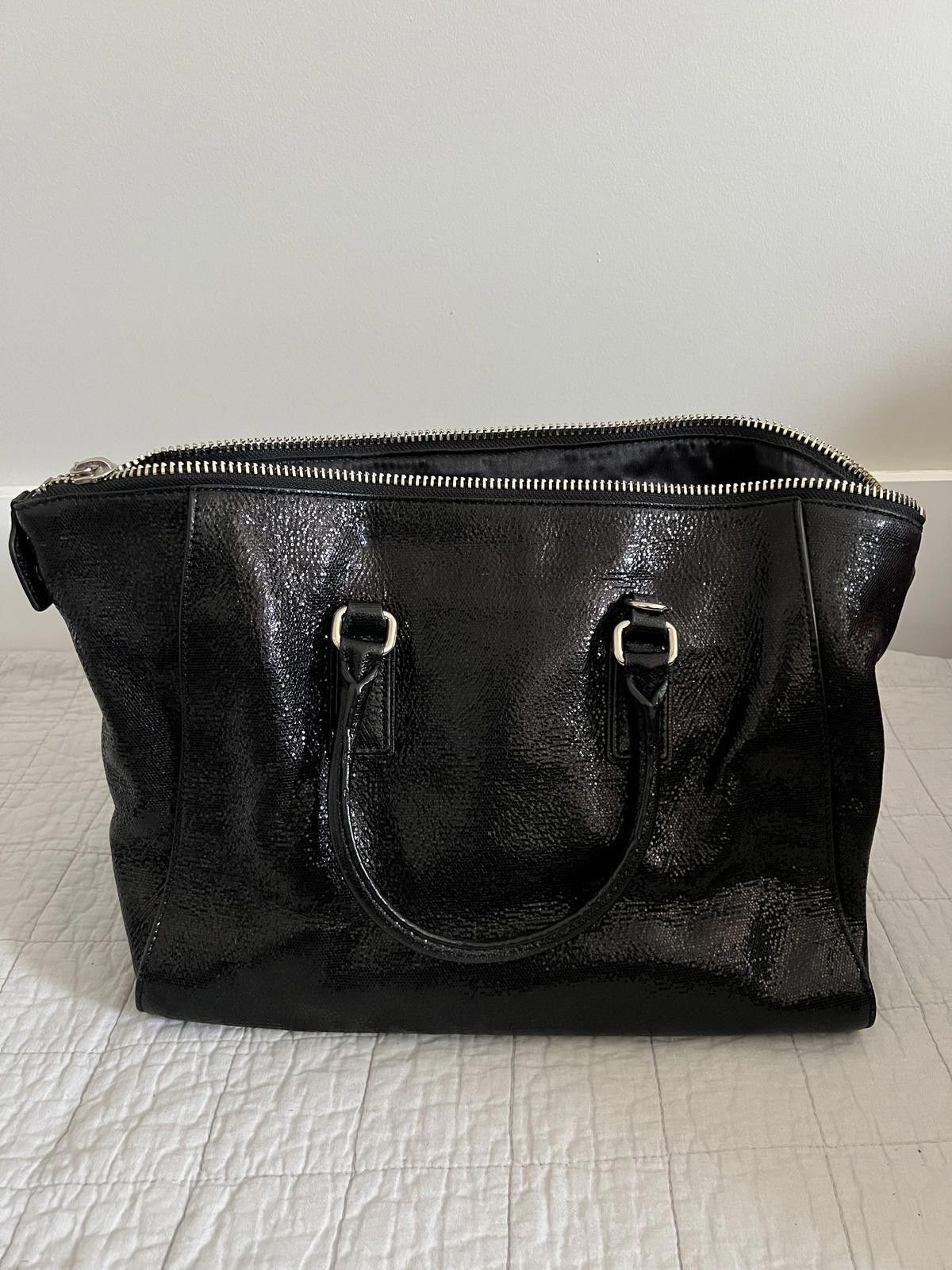MILLY Milly Black Studded Pebbled Leather Tassel Tote Bag Size ONE SIZE - 4 Thumbnail