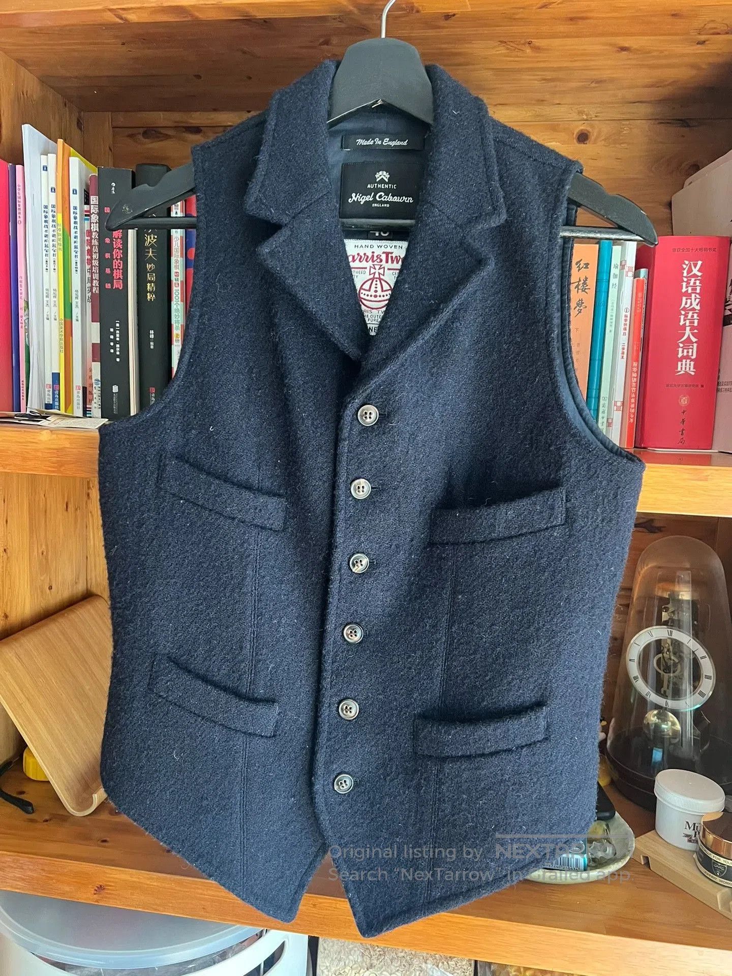 Nigel Cabourn Nigel Cabourn Indigo Harris Wool Vest. Size US S / EU 44-46 / 1 - 3 Thumbnail