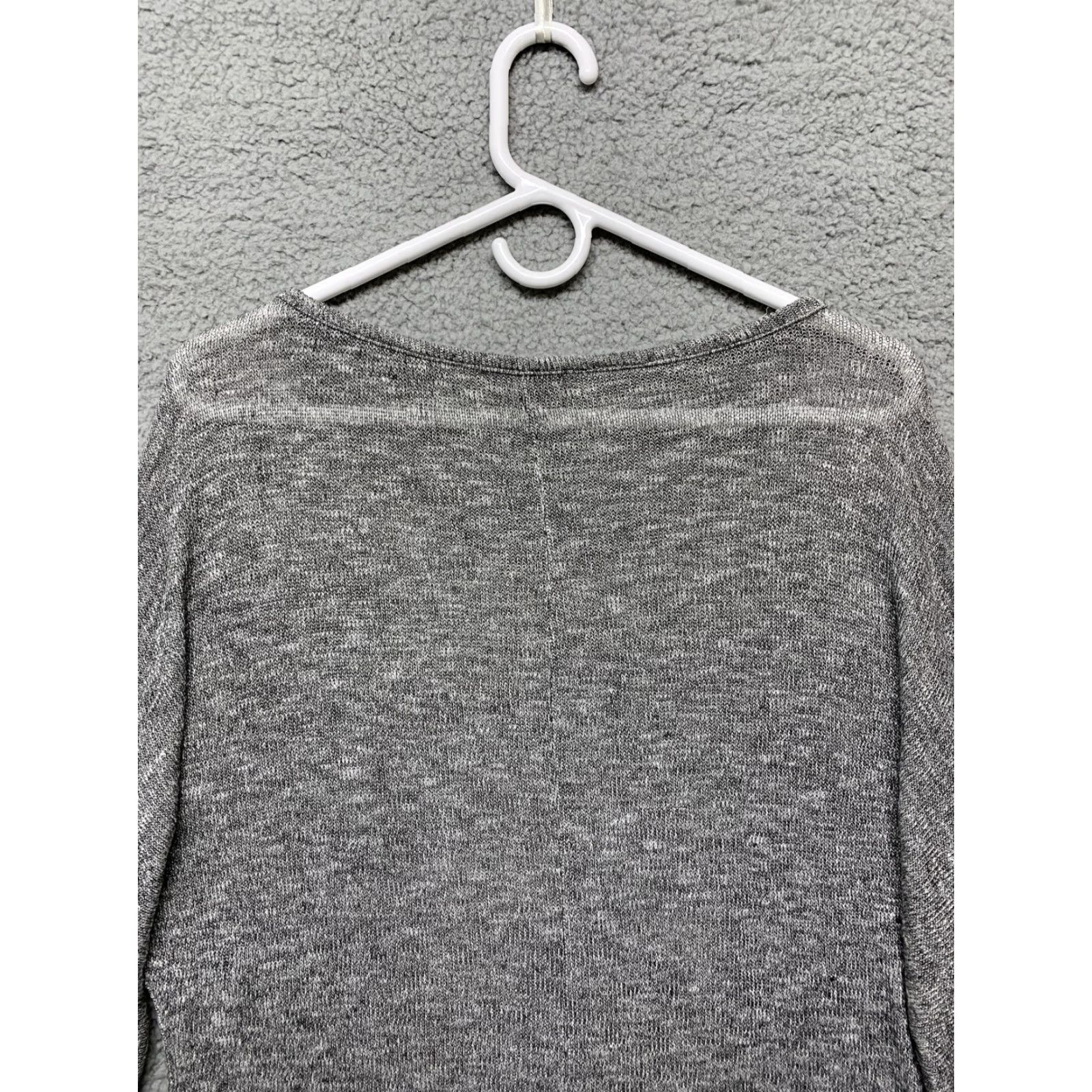 Vintage Charlotte Russe Pullover Top Women's Sz L Heather Gray White Crocheted Skull USA Pullover Knit Batwing Sleeve Casual Basic Womens Size L / US 10 / IT 46 - 6 Thumbnail
