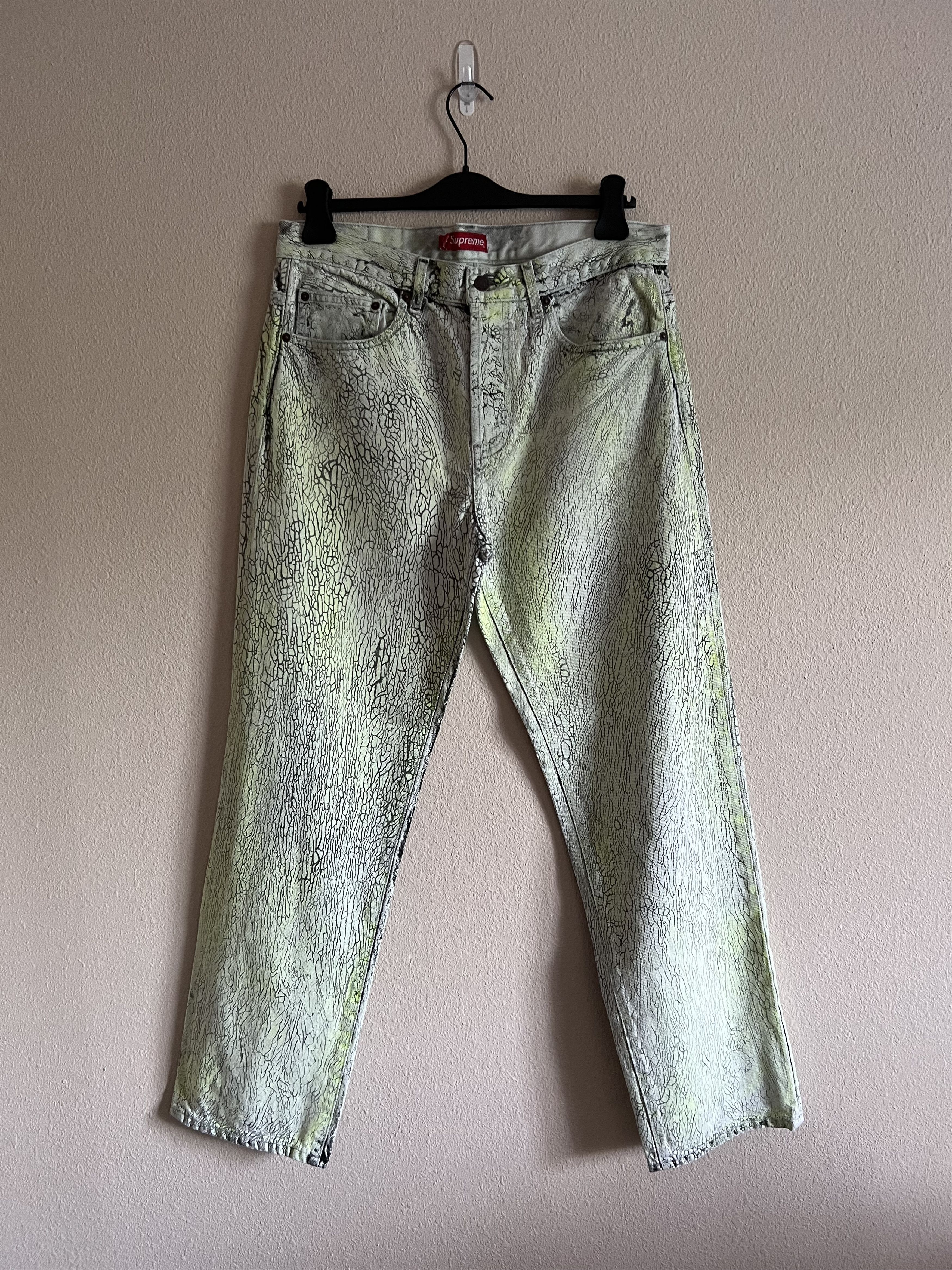 Supreme Supreme Crackle Regular Jeans in Multicolor Green Size US 32 / EU 48 - 2 Thumbnail
