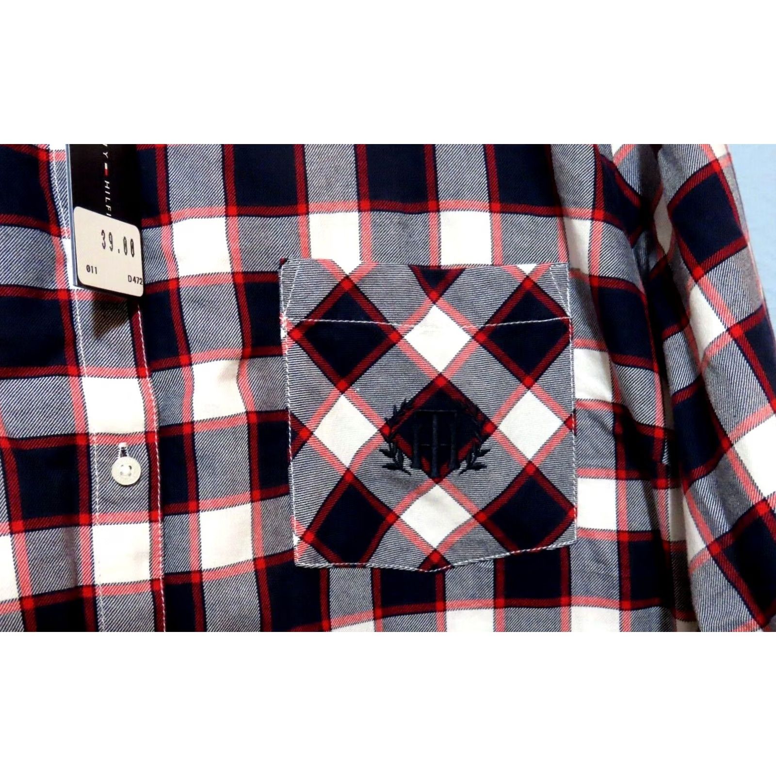 Tommy Hilfiger Tommy Hilfiger Button-Up Shirt Women's Long Sleeve Roll Tab Plaid Red White Blue Logo Pocket Black 2XL Regular Mens? Size XXL / US 16-18 / IT 52-54 - 3 Thumbnail