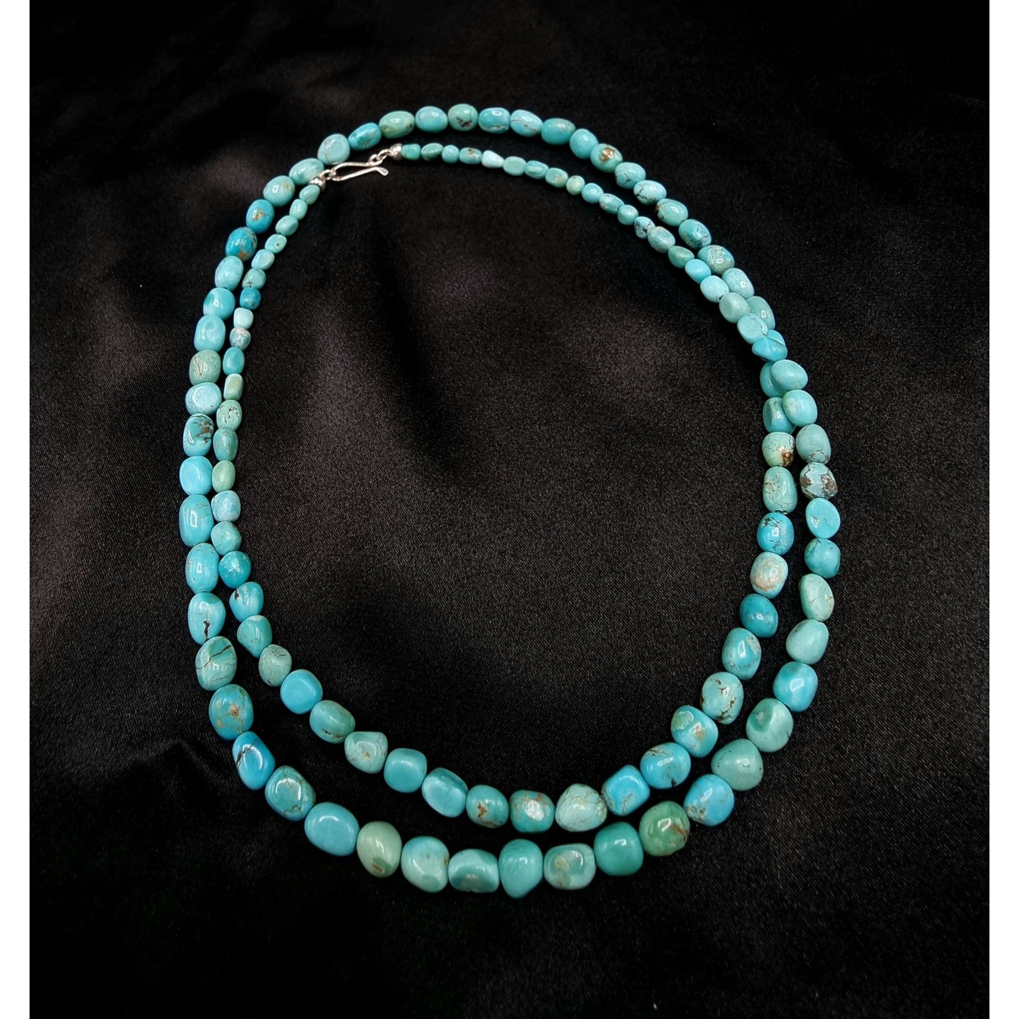 Vintage Jay King 925 Sterling Silver Genuine Turquoise Beaded Long N Size ONE SIZE - 1 Thumbnail