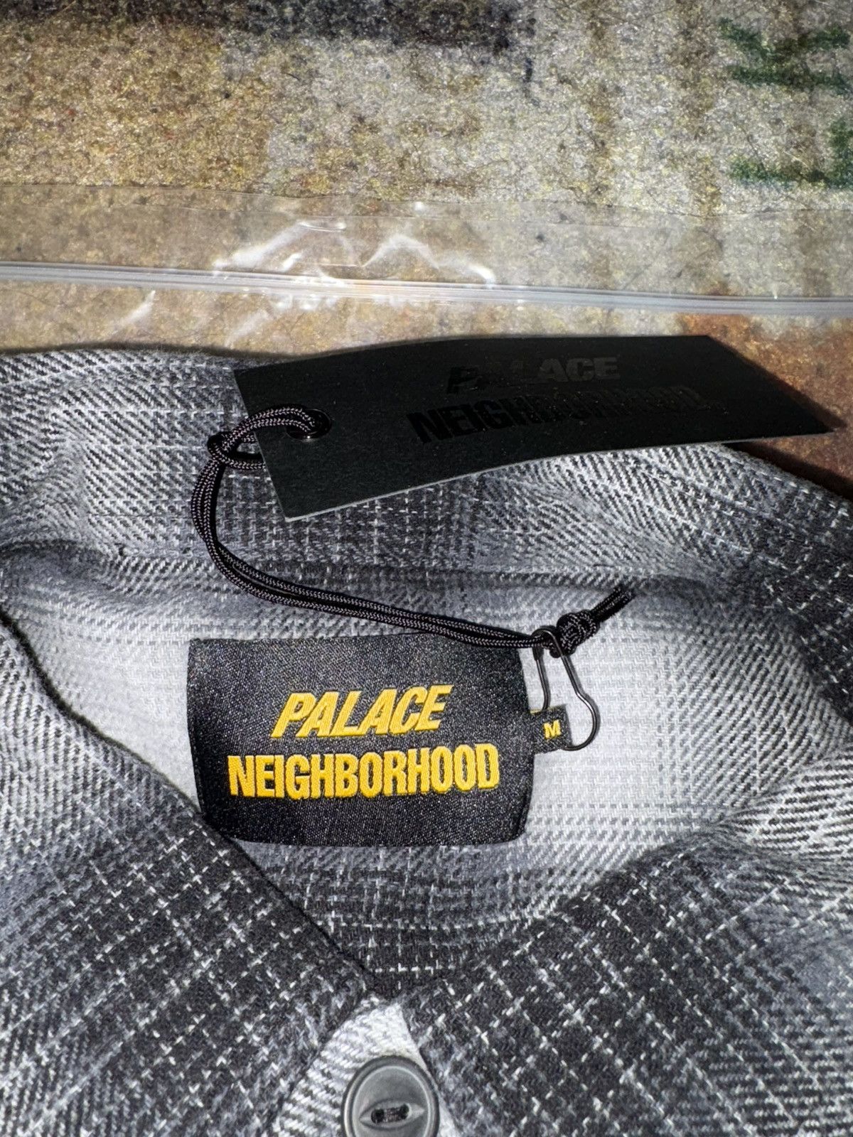 Palace Palace x Neighborhood Button Up Shirt Grey Ombre Plaid