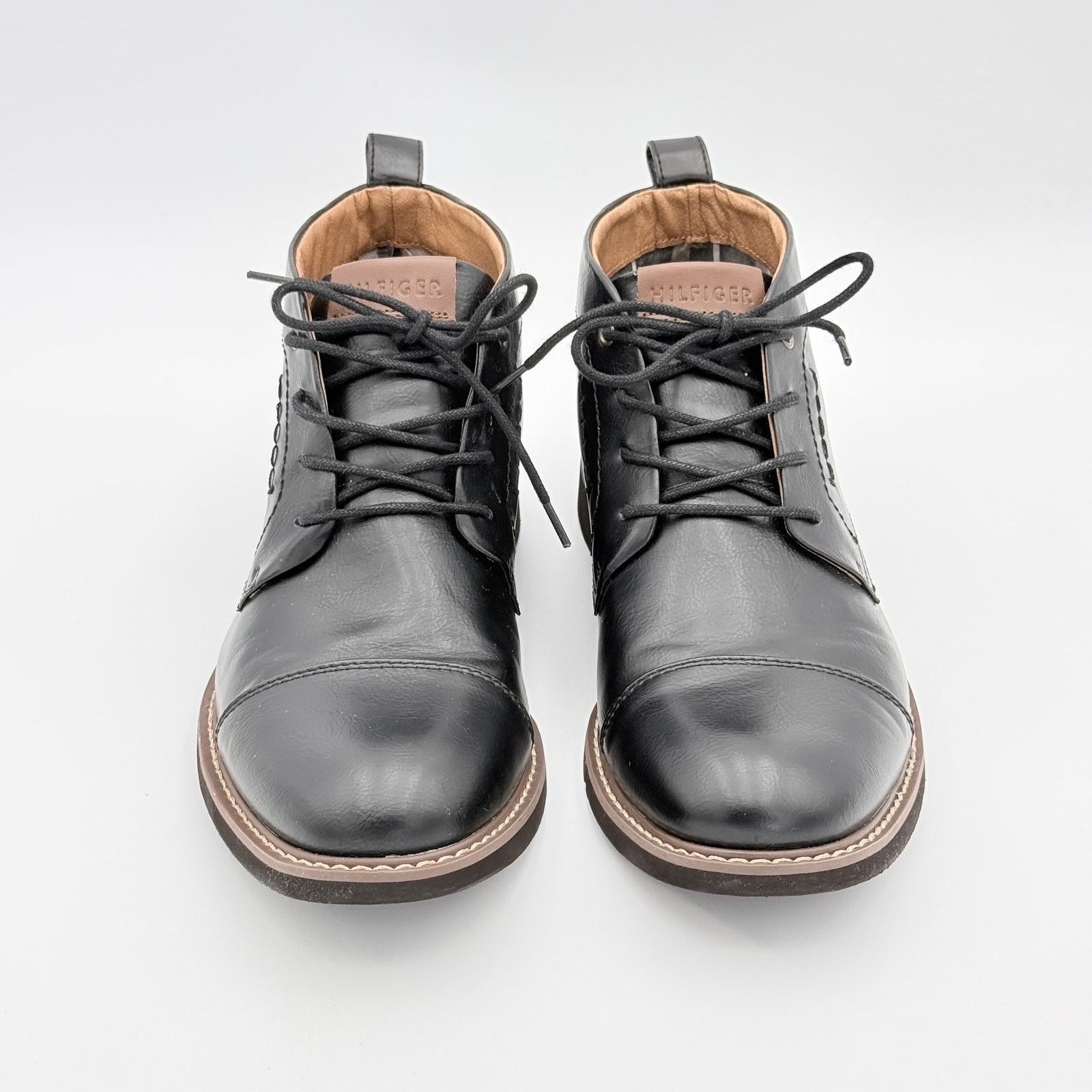 Tommy Hilfiger Tommy Hilfiger TMGIBBY Men's Black Leather Cap Toe Boots Size US 10.5 / EU 43-44 - 3 Thumbnail