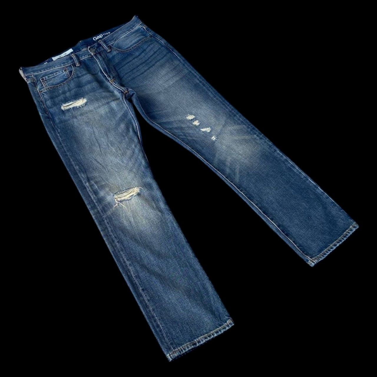 Gap VINTAGE Y2K GAP DISTRESSED GRUNGE DENIM Size US 33 - 2 Thumbnail