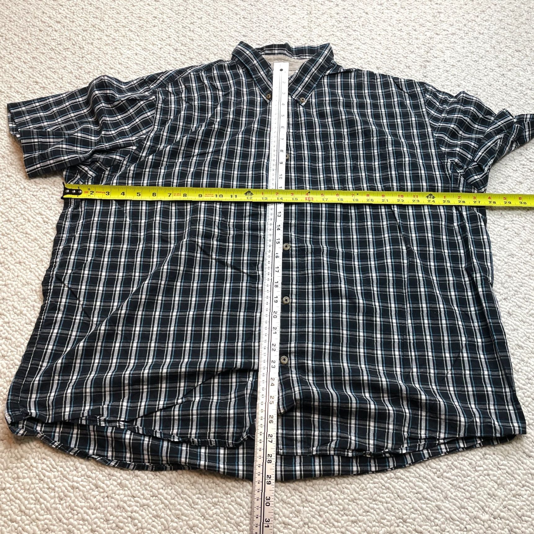 Wrangler Wrangler Shirt Mens 2XL Black Plaid Short Sleeve Button-Down Cotton Outdoor Top Size US XXL / EU 58 / 5 - 5 Thumbnail