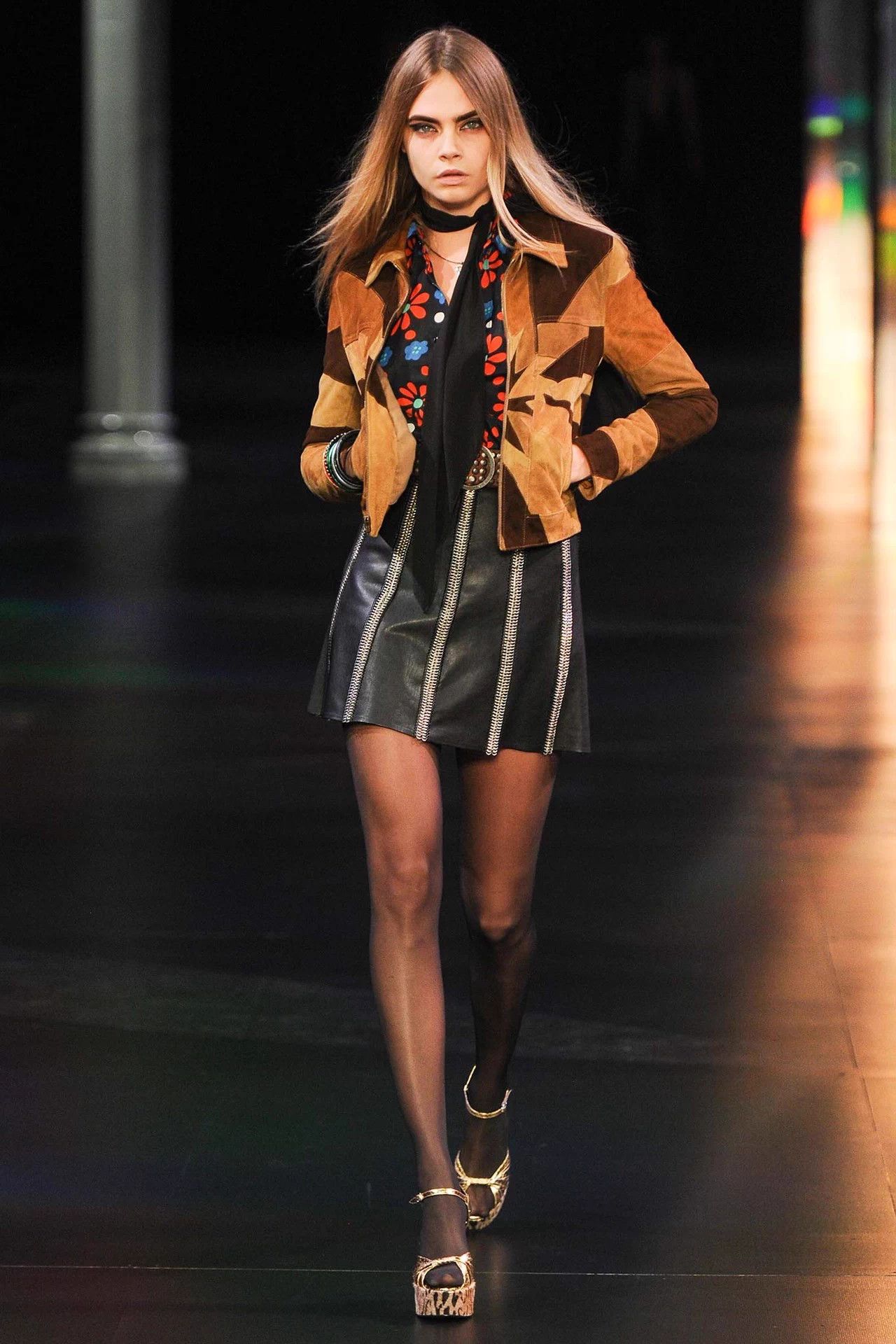 Saint Laurent Paris SLP 15SS Psych Rock Sunburst Suede Colorblock Jkt 46 Size US S / EU 44-46 / 1 - 7 Thumbnail