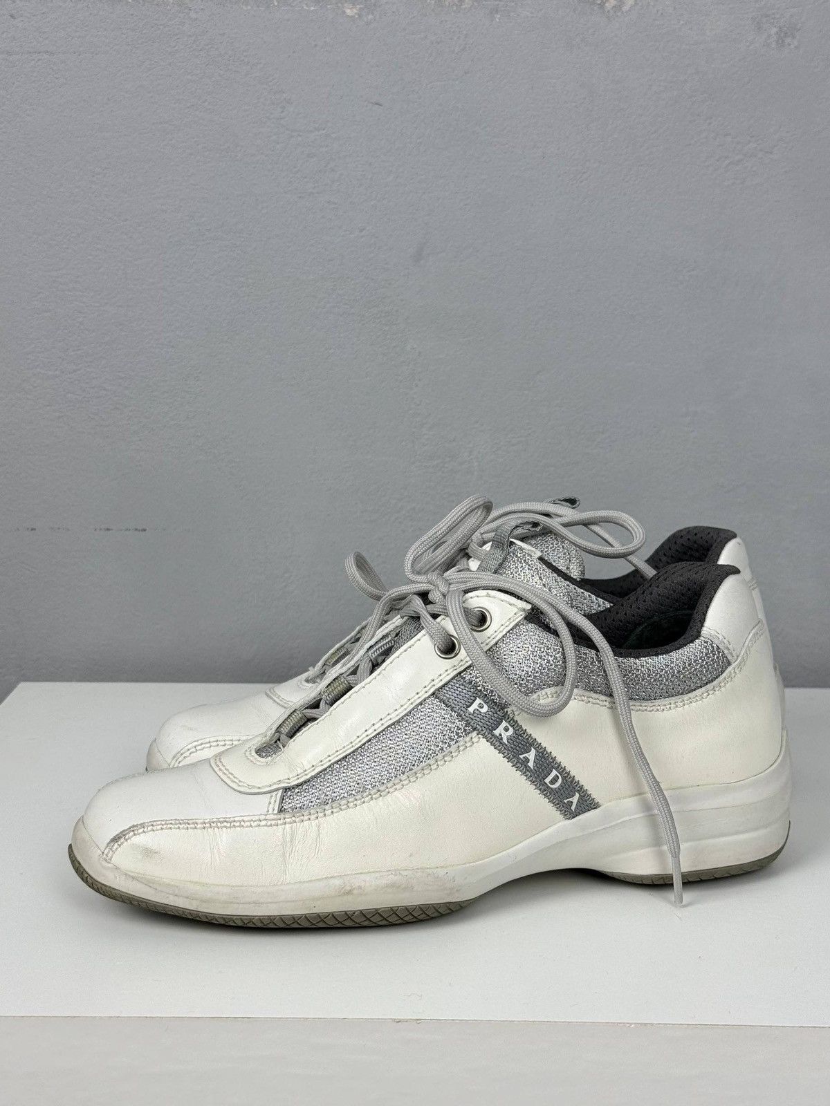 Prada Prada Sport Leather White Low Top Sneakers Mens Size US 6 / IT 36 - 5 Thumbnail