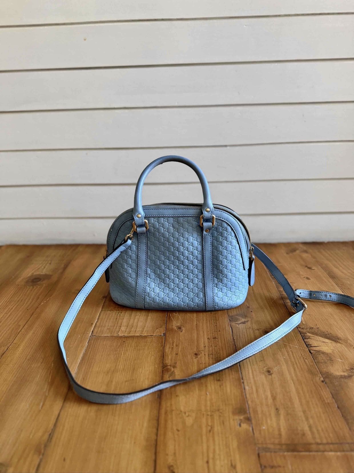 Gucci GUCCI BLUE MICRO GUCCISSIMA CROSSBODY LEATHER BAG Size ONE SIZE - 2 Thumbnail