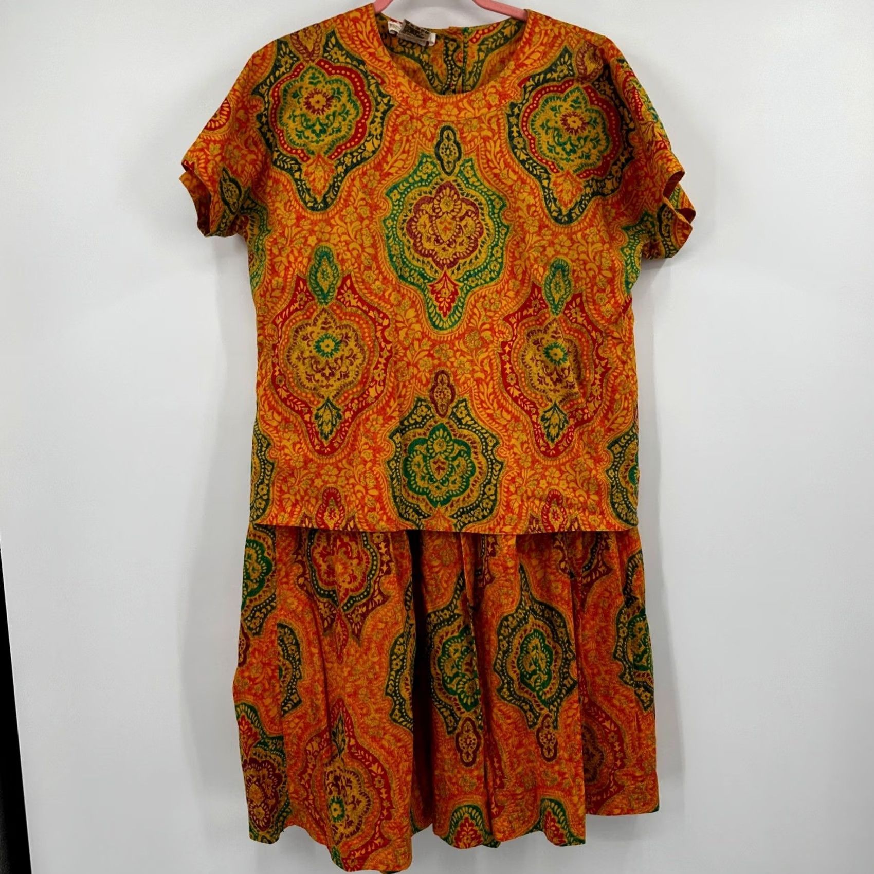 Escada VINTAGE Escada Boho Two-Piece Set Cotton Medallion Paisley 80s 42/38 EU 42 US 12 Mens Womens Girls Boys no Size US 7 / IT 37 - 2 Thumbnail