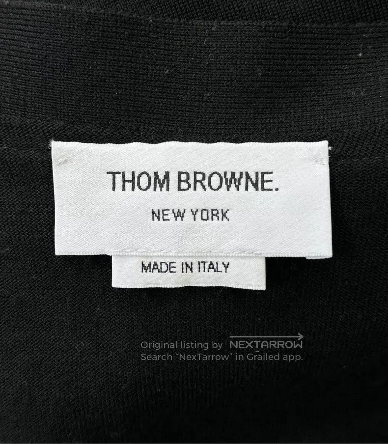 Thom Browne Thom Browne Black four-striped wool cardigan Size US XL / EU 56 / 4 - 3 Thumbnail