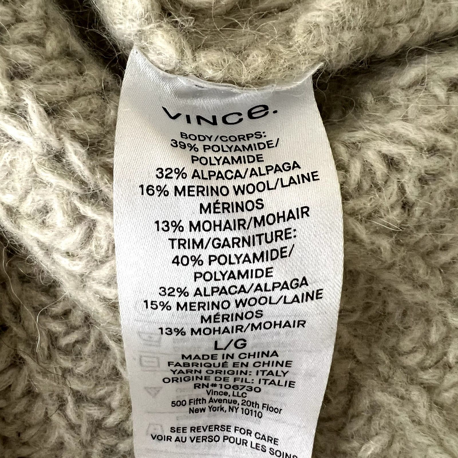 Vince Vince Alpaca Wool Mohair Knit Pullover Sweater Size L / US 10 / IT 46 - 7 Thumbnail