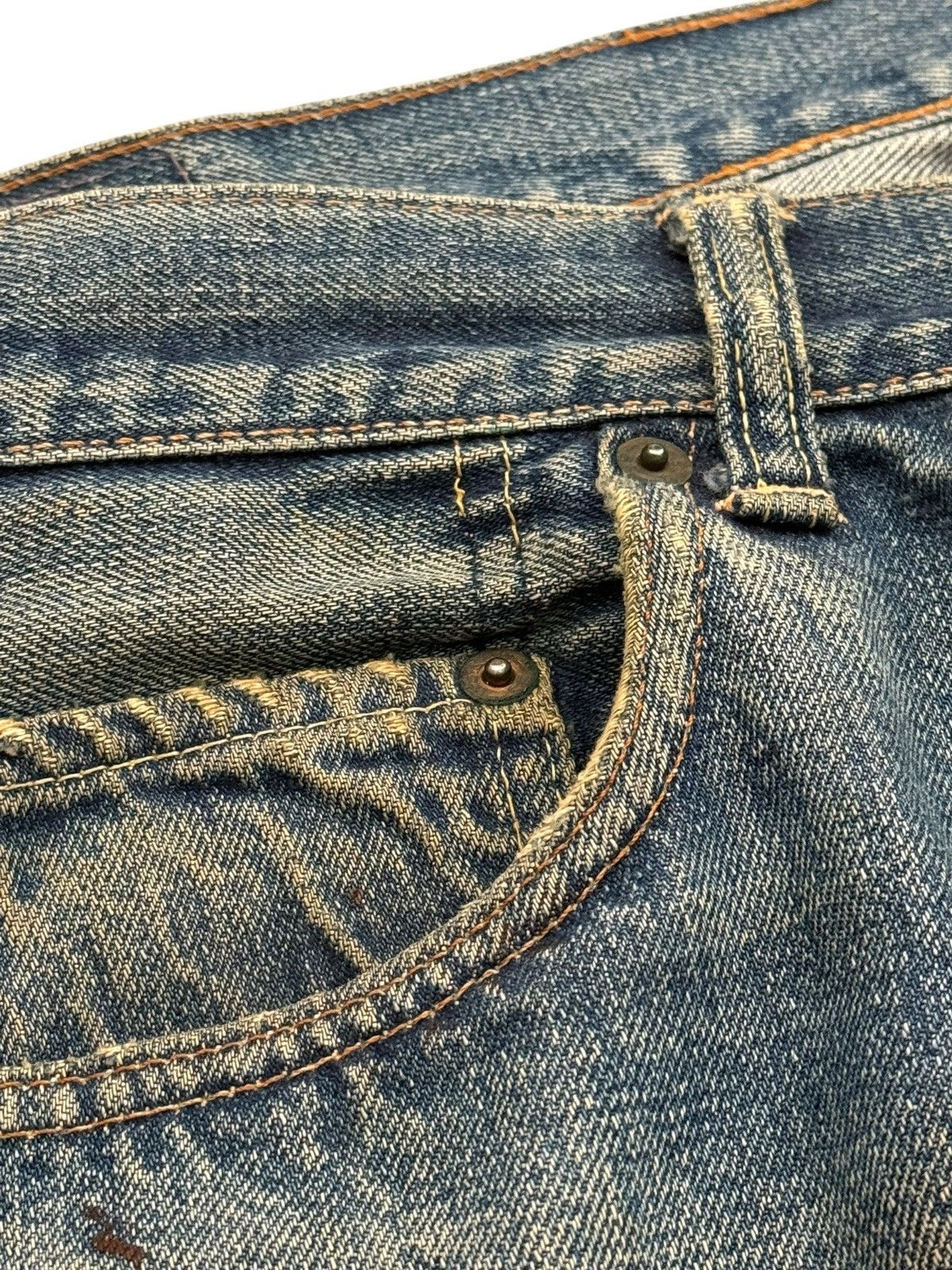 Levi's RARE OG 1960’s Big E Levi’s 501 Oil Splash Selvedge Denim Size US 38 / EU 54 - 13 Thumbnail