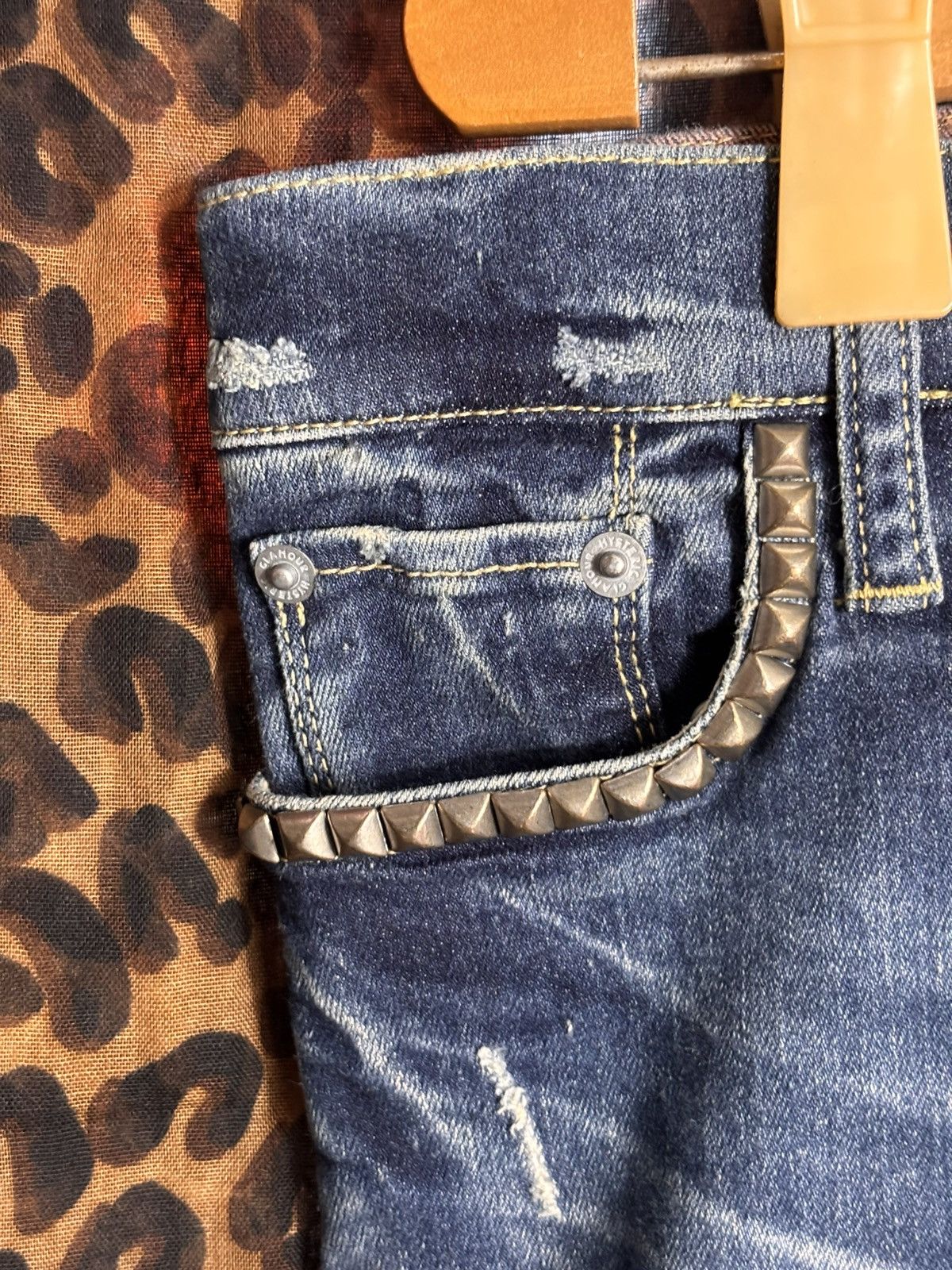 Hysteric Glamour Hysteric Glamour Studs Sexy Girl Patchwork Denim Skinny Size 31" - 13 Thumbnail