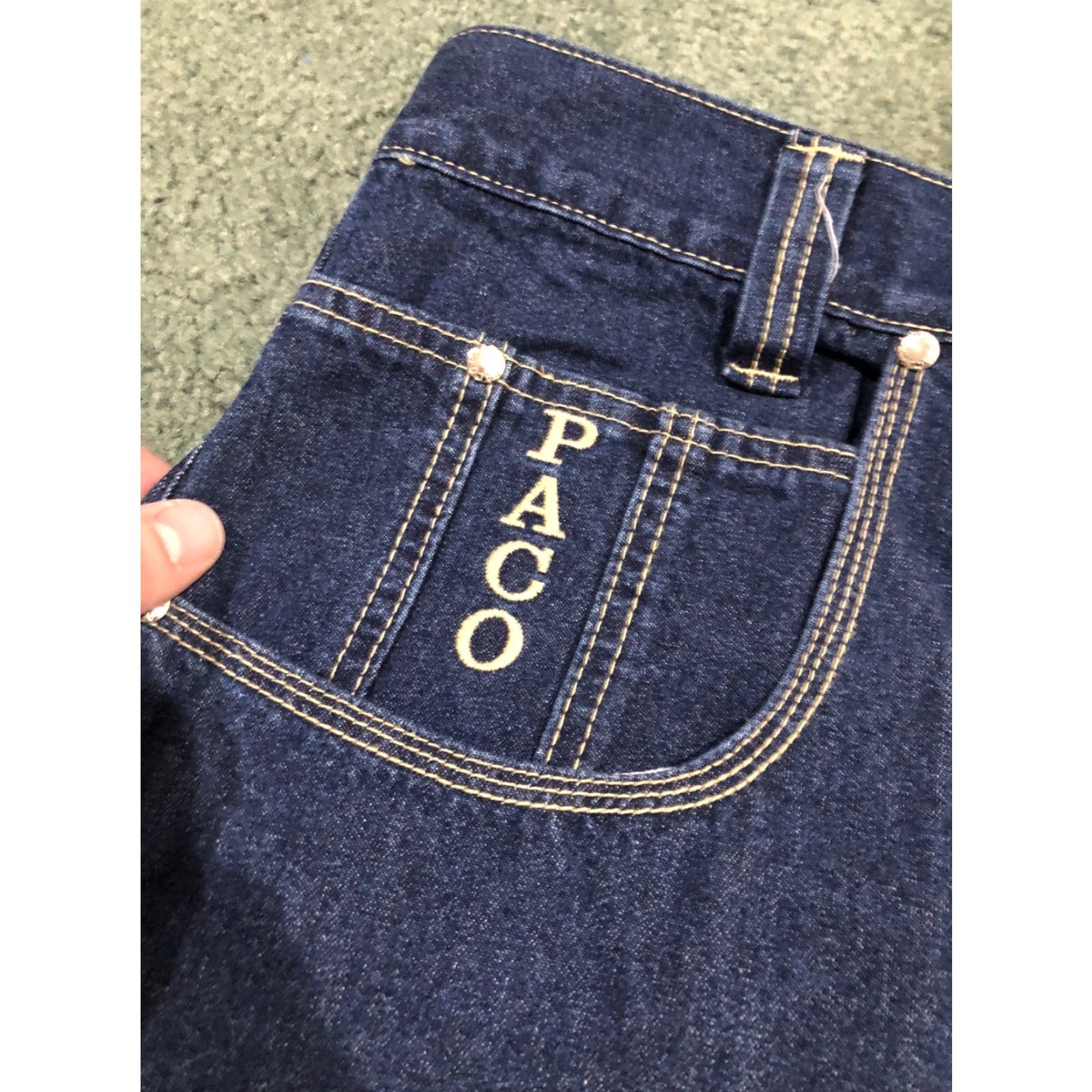 Vintage VINTAGE Paco Jeans Dark Blue Denim Baggy Jean Shorts 90s Hip Hop Street Wear Size 44 Men Size US 44 / EU 60 - 6 Thumbnail