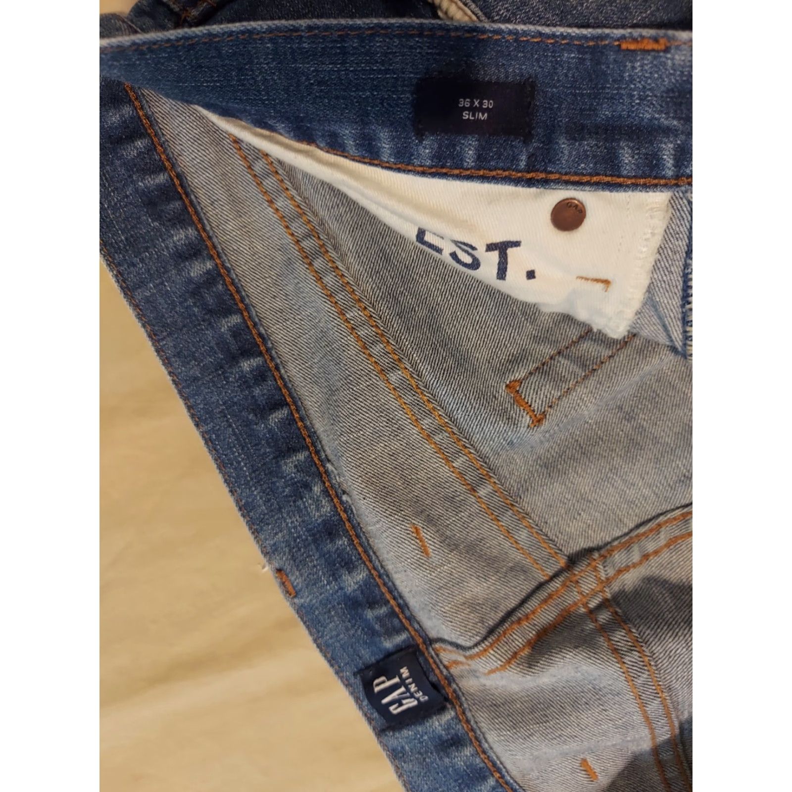 Gap Mens Gap Jeans Slim Straight 36x30 38x30 Denim Stretch Blue 36 Mens Jeans Slim Straight Stretch Denim Size 36 Inseam 30 Size US 36 / EU 52 - 5 Thumbnail