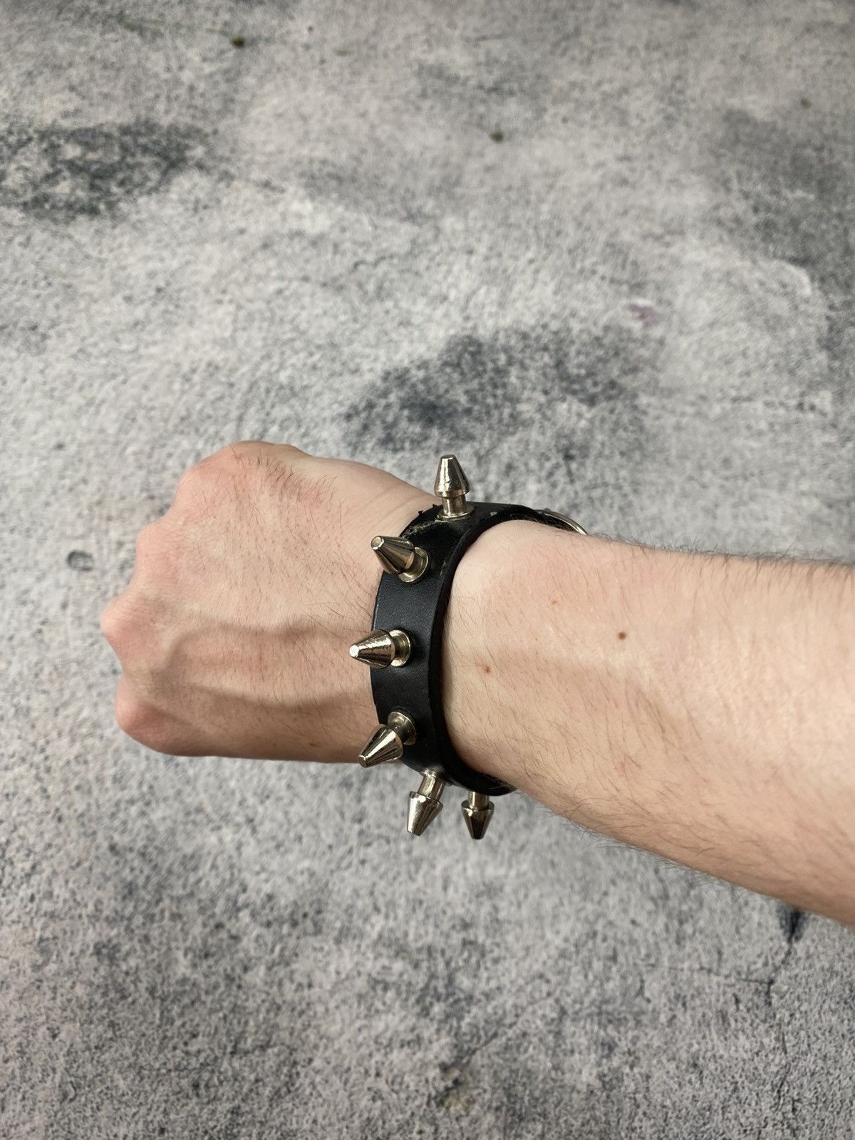 Vintage Punk Goth Spike Bracelet Leather Studded Cuff Alternative Size ONE SIZE - 3 Thumbnail