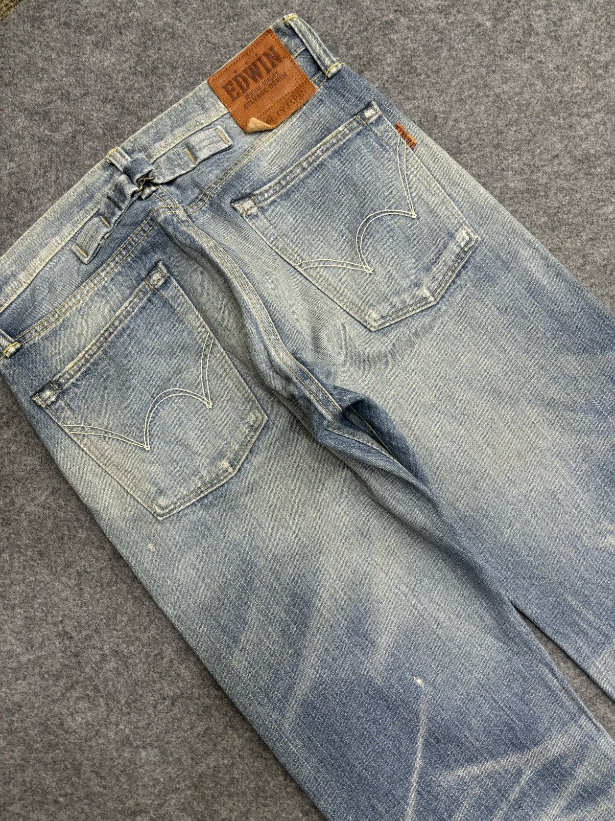 Edwin 💥Insane 90s Style💥Edwin 504ZX Slevedge Distressed Denim F538 Size US 31 - 18 Thumbnail