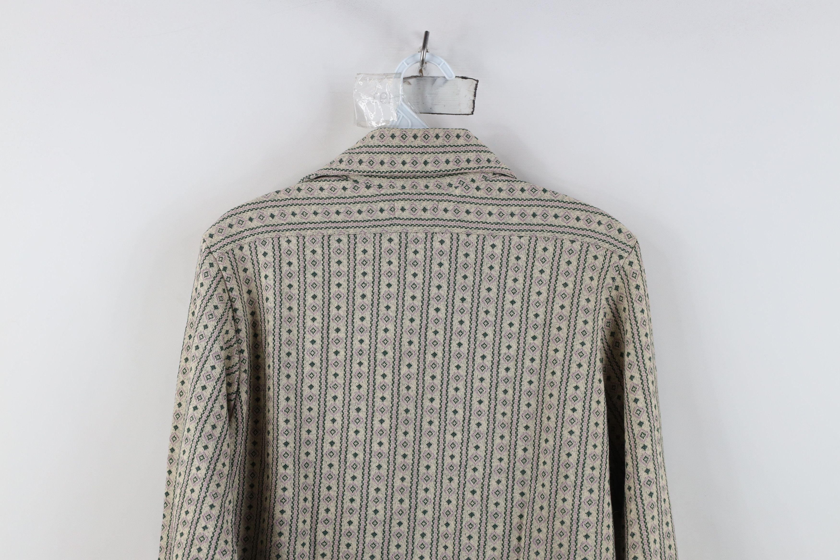 Vintage Vintage 60s 70s Streetwear Knit Collared Button Shirt Size US S / EU 44-46 / 1 - 9 Thumbnail