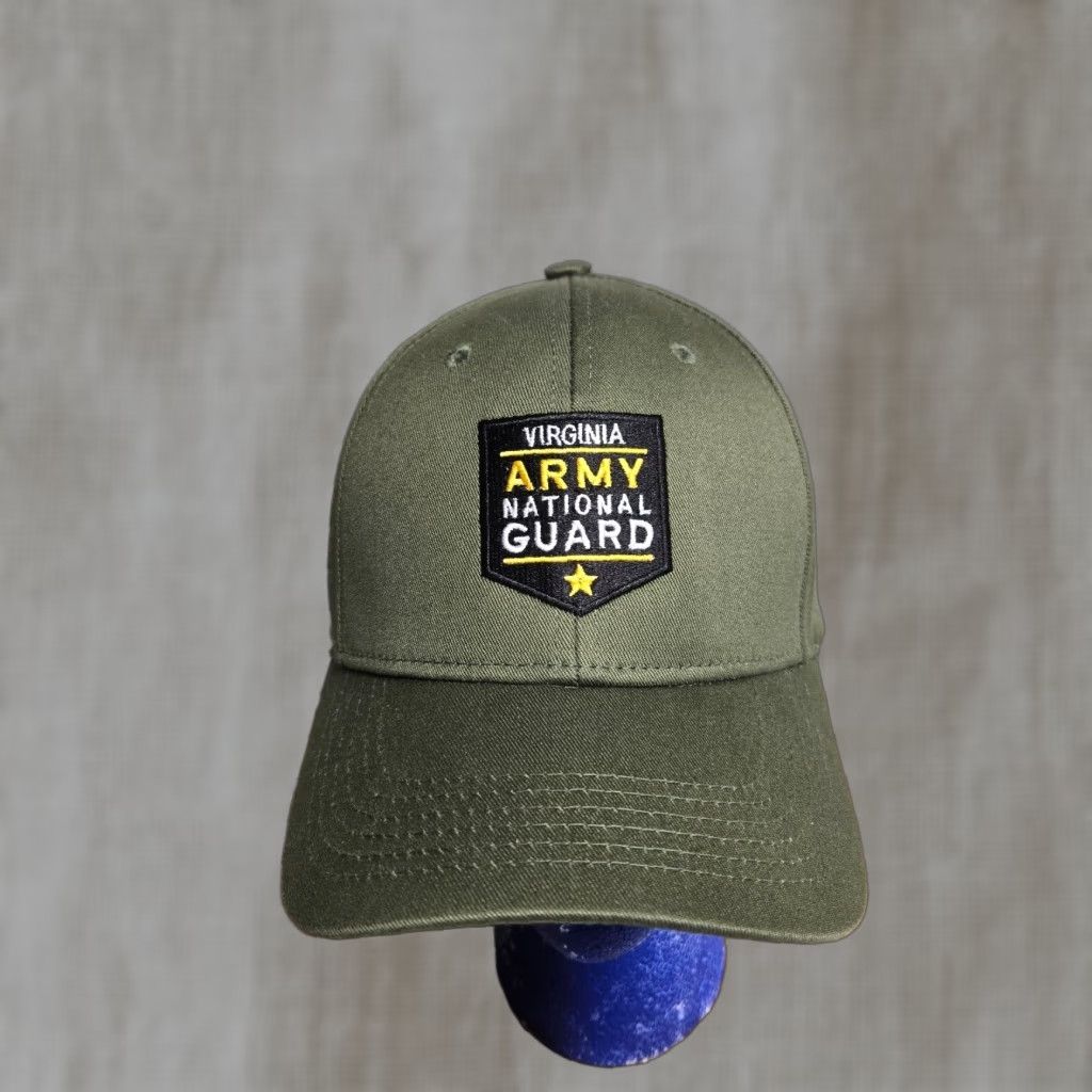 Olive VINTAGE Accent Apparel Virginia Army National Guard Baseball Cap Green Adjustable One Size Mens Size ONE SIZE - 1 Thumbnail