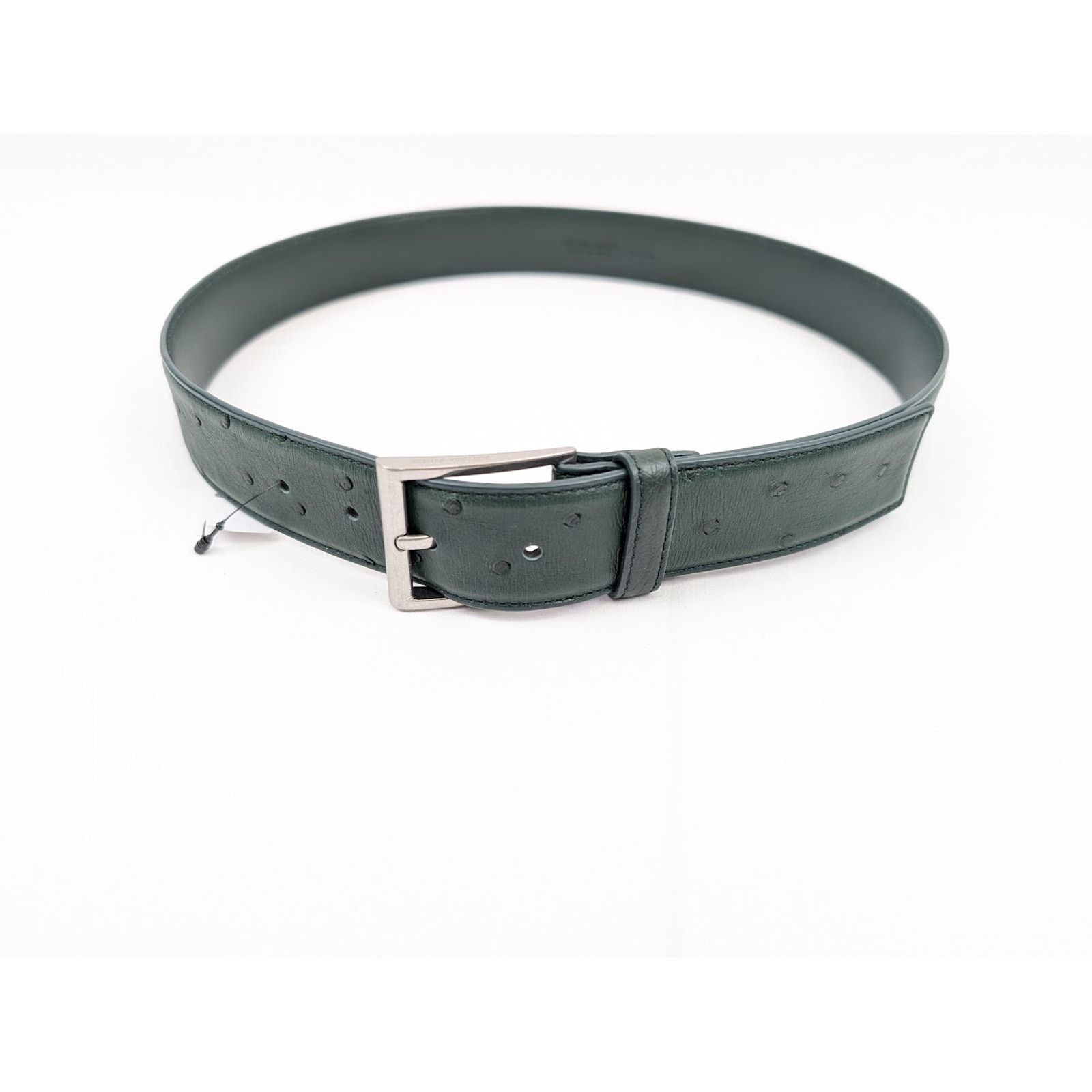 Bottega Veneta o1rshd1 Size: 95 / Struzzo Light Calf Belt in Pine Green Size 36 - 11 Thumbnail