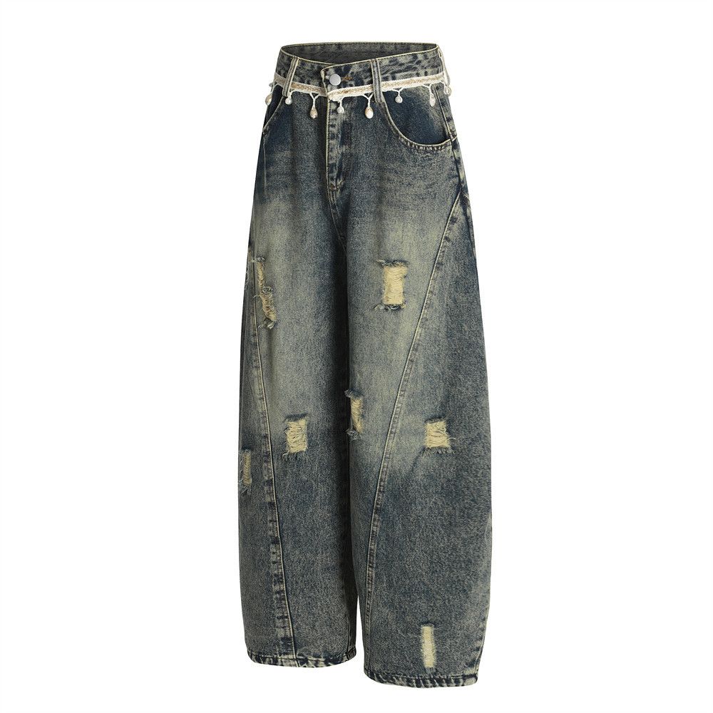 Japanese Brand × Jean Men's distressed punk retro washed ripped scimitar jeans Size US 34 / EU 50 - 2 Thumbnail