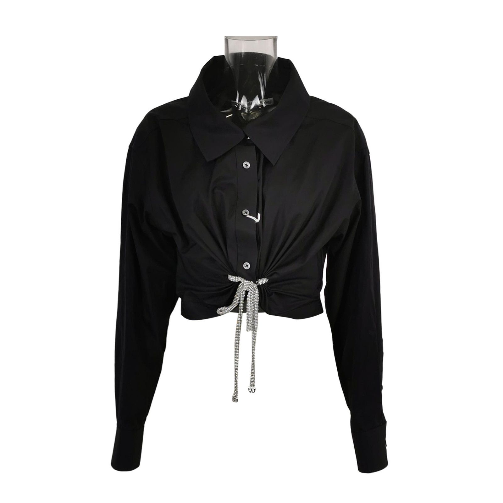 Alexander Wang Alexander Wang Crystal Tie Crop Shirt Size S Size S / US 4 / IT 40 - 1 Thumbnail