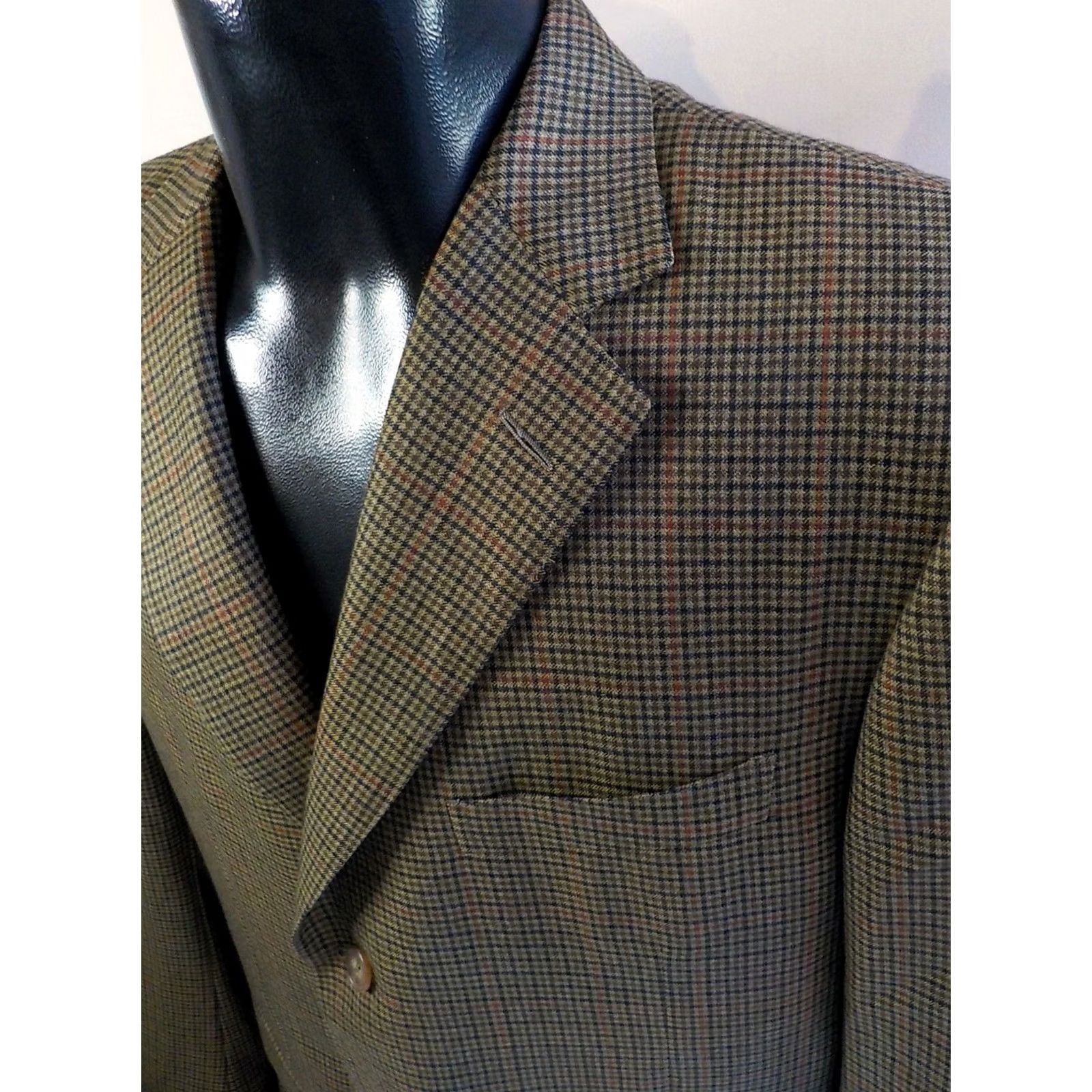 Ermenegildo Zegna VINTAGE Ermenegildo Zegna Blazer Jacket / Coat 3 Button 46L Wool Plaid Double-Breasted Long Mens Size 46R - 5 Thumbnail