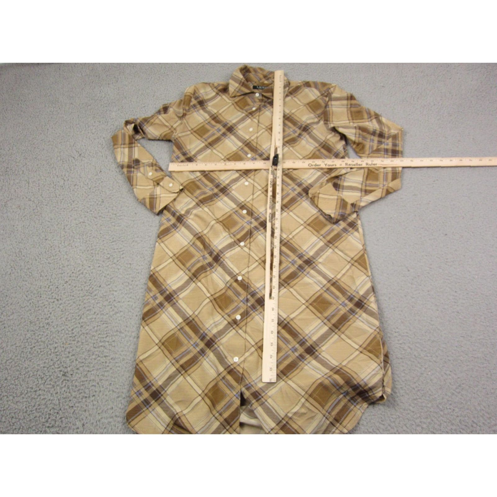 Ralph Lauren Ralph Lauren Shirt Dress Women 8 Yellow Plaid Button Front Long Sleeve LRL Shirt Dress Womens 8 Yellow Plaid Button Front Long Sleeve LRL Size M / US 6-8 / IT 42-44 - 7 Thumbnail