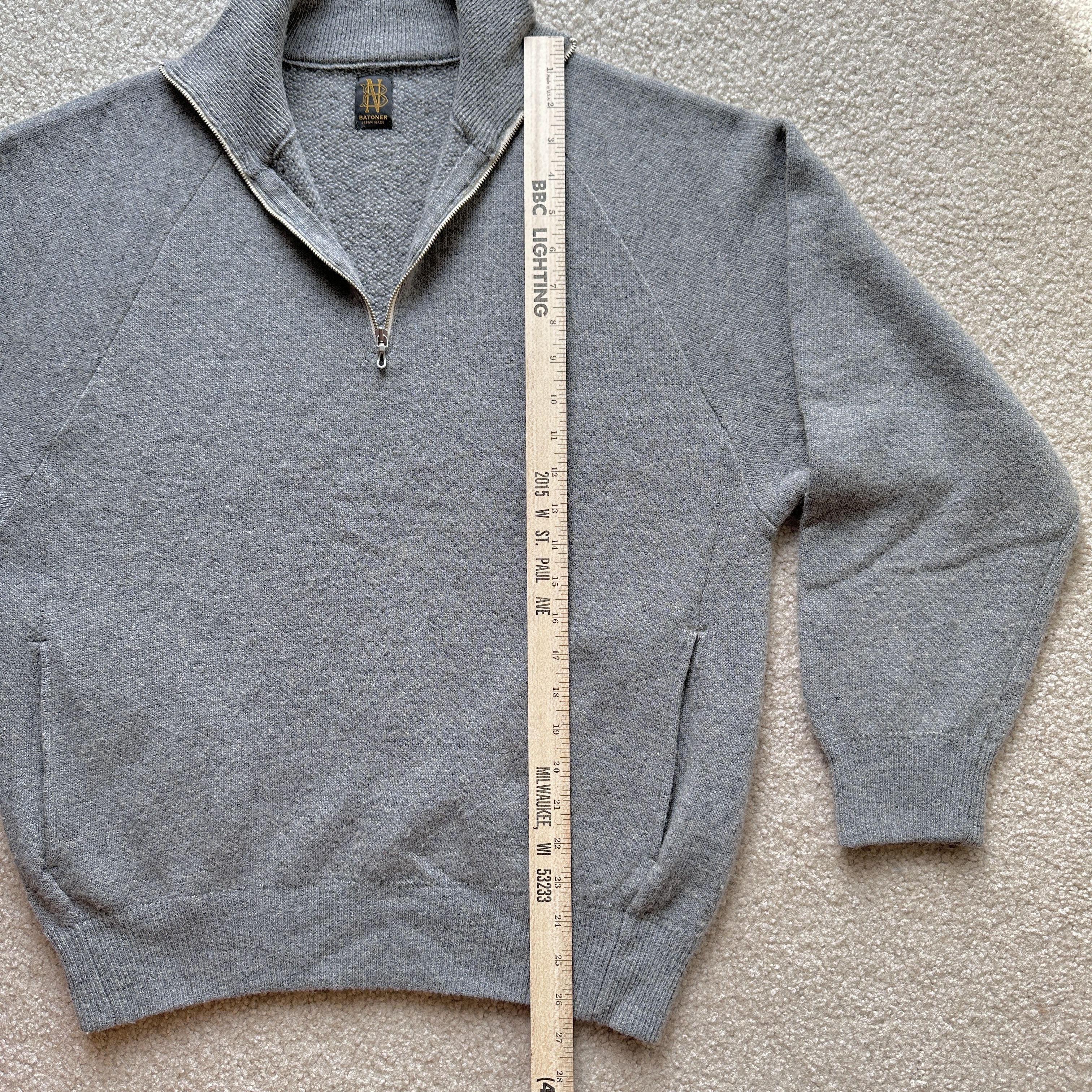 Batoner Batoner 100% Camel Knit Sweater Grey 1/2 Zip Collared Zip Up Size US M / EU 48-50 / 2 - 10 Thumbnail