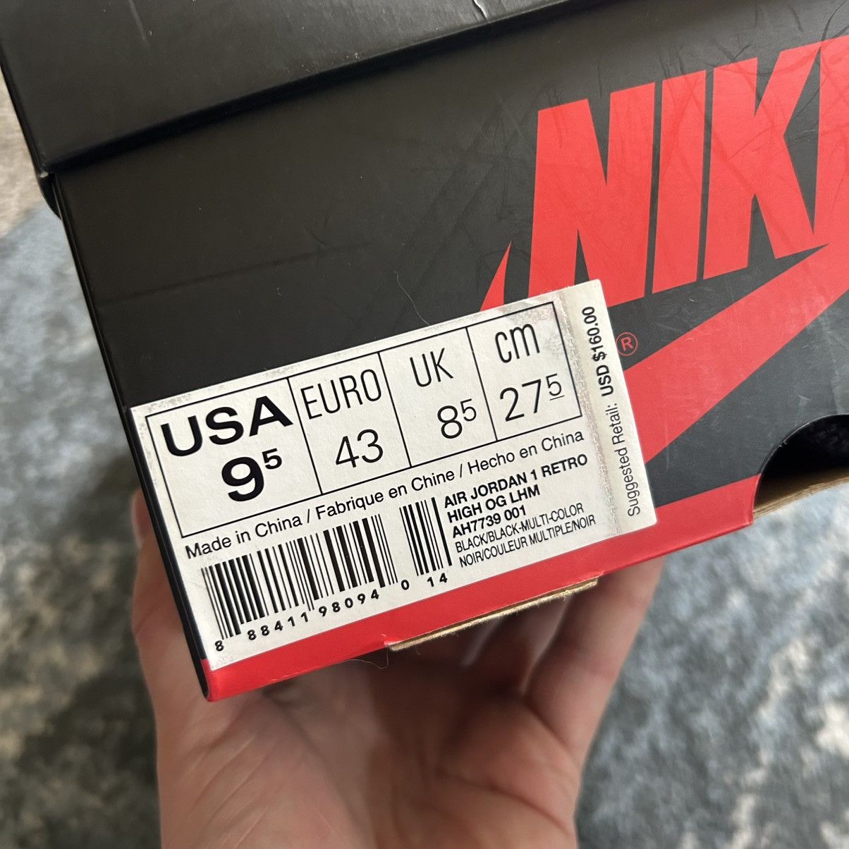 Nike AH7739-001 2017 AiR JORDAN 1 RETRO HiGH OG Los Primeros POMB Size US 9.5 / EU 42-43 - 16 Thumbnail