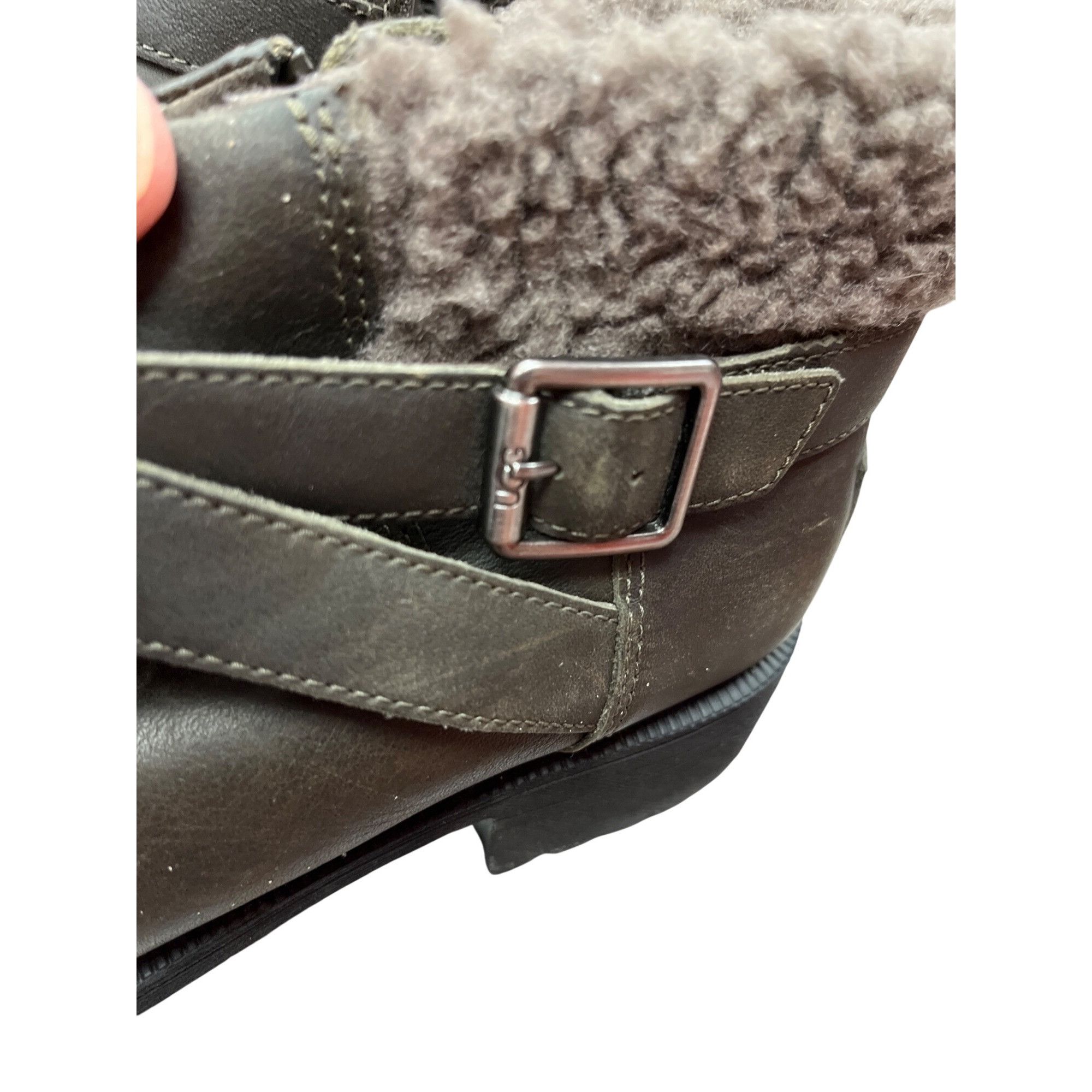 Ugg UGG Brown Leather Ankle Boots With Shearling Lining Womens S Size US 8 / IT 38 - 17 Thumbnail