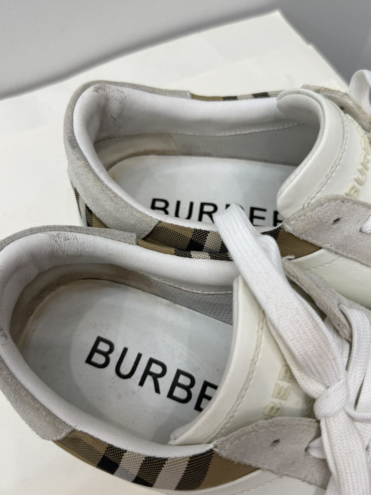 Burberry Burberry Nova Check Leather Suede Low-Top Sneakers Size US 9 / EU 42 - 6 Thumbnail