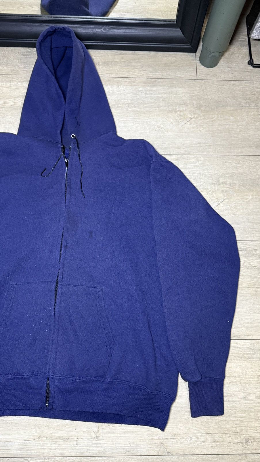 Russell Athletic Vintage 1990s Russell Style Blank Zip Up Hoodie Size US L / EU 52-54 / 3 - 3 Thumbnail