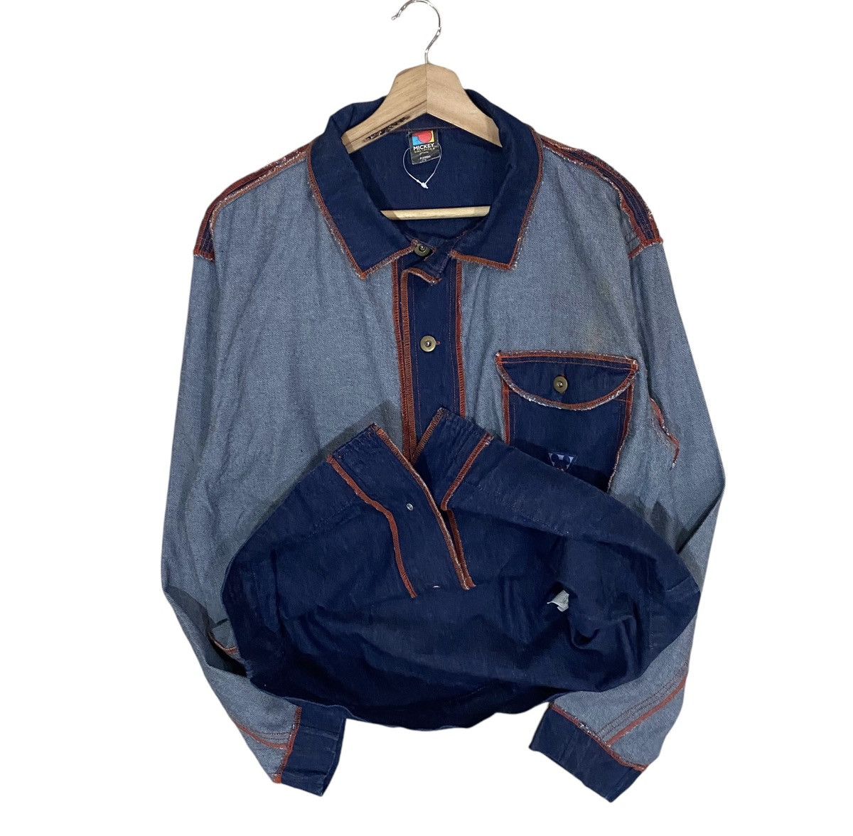 Mickey Mouse × Vintage VINTAGES MICKEY POPPINS SELVEDGE DENIM JACKET Size US M / EU 48-50 / 2 - 1 Thumbnail