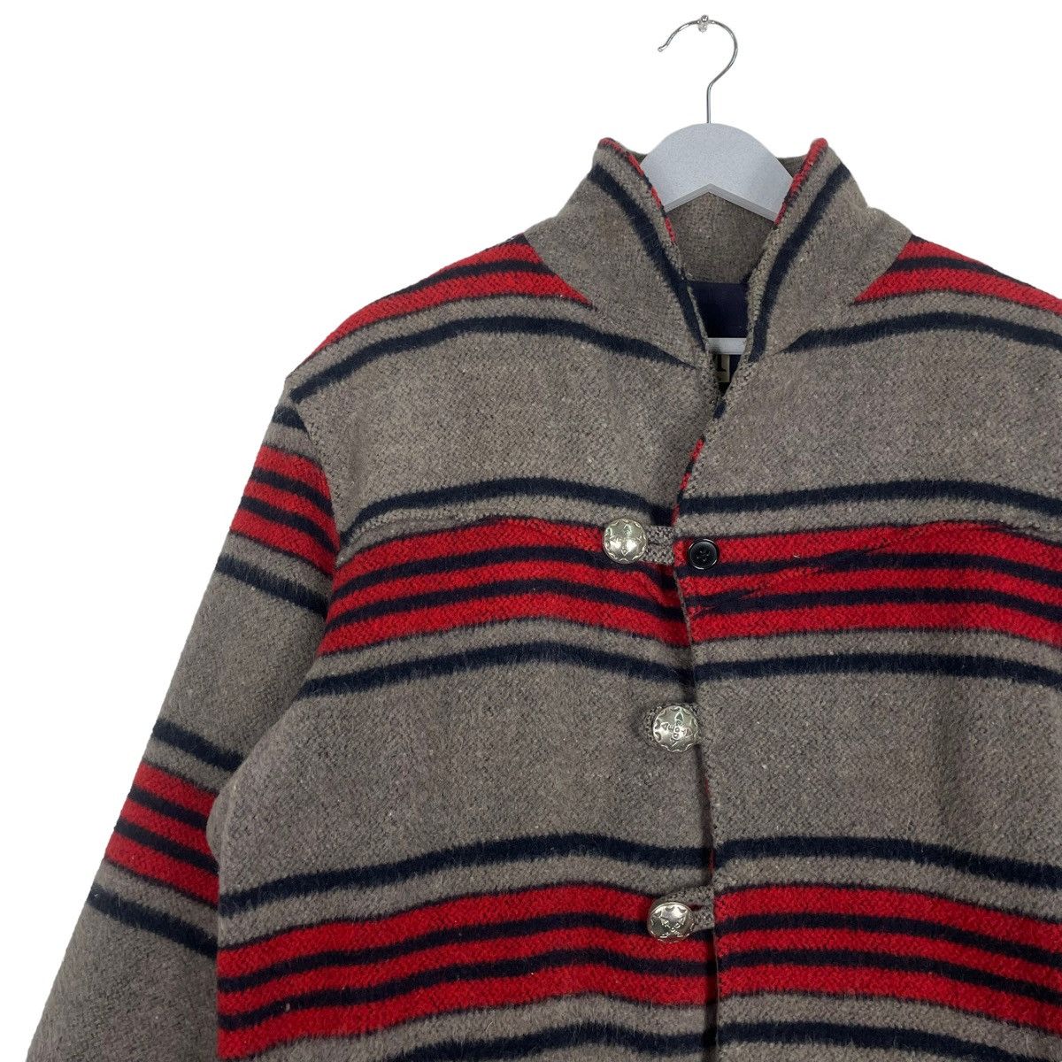 Designer × Japanese Brand × Vintage 💥DEPT STRIPED BUTTON WOOL JACKET Size US M / EU 48-50 / 2 - 6 Thumbnail