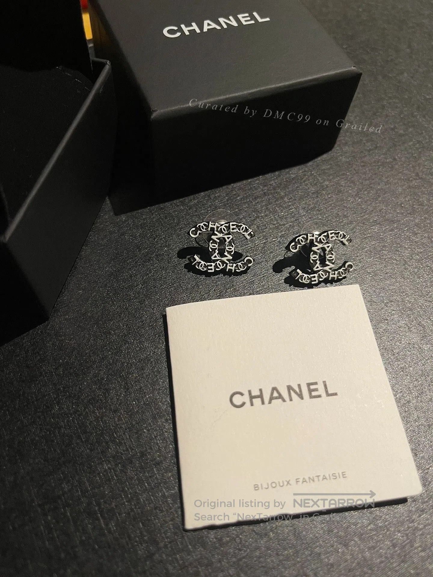 Chanel Chanel Double C Black Silver Earrings. Size ONE SIZE - 1 Thumbnail