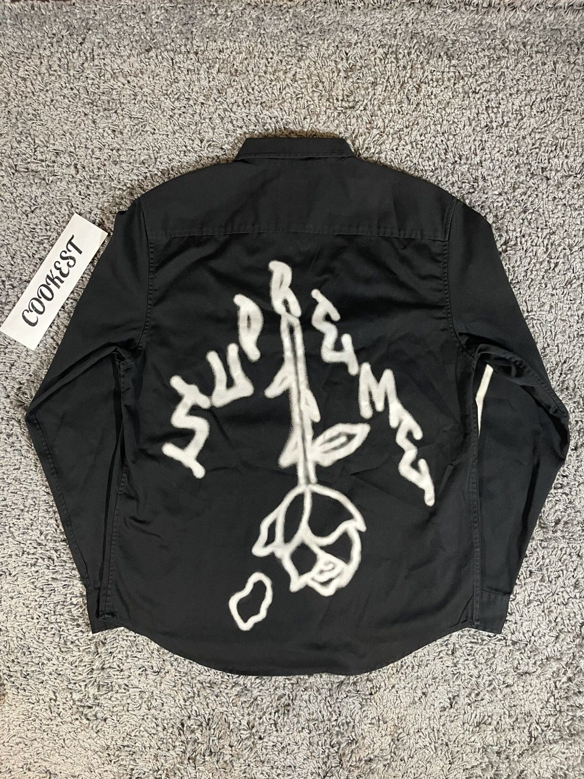 Supreme 2018FW Supreme Rose LS L/S Work Shirt Black Size US M / EU 48-50 / 2 - 2 Thumbnail