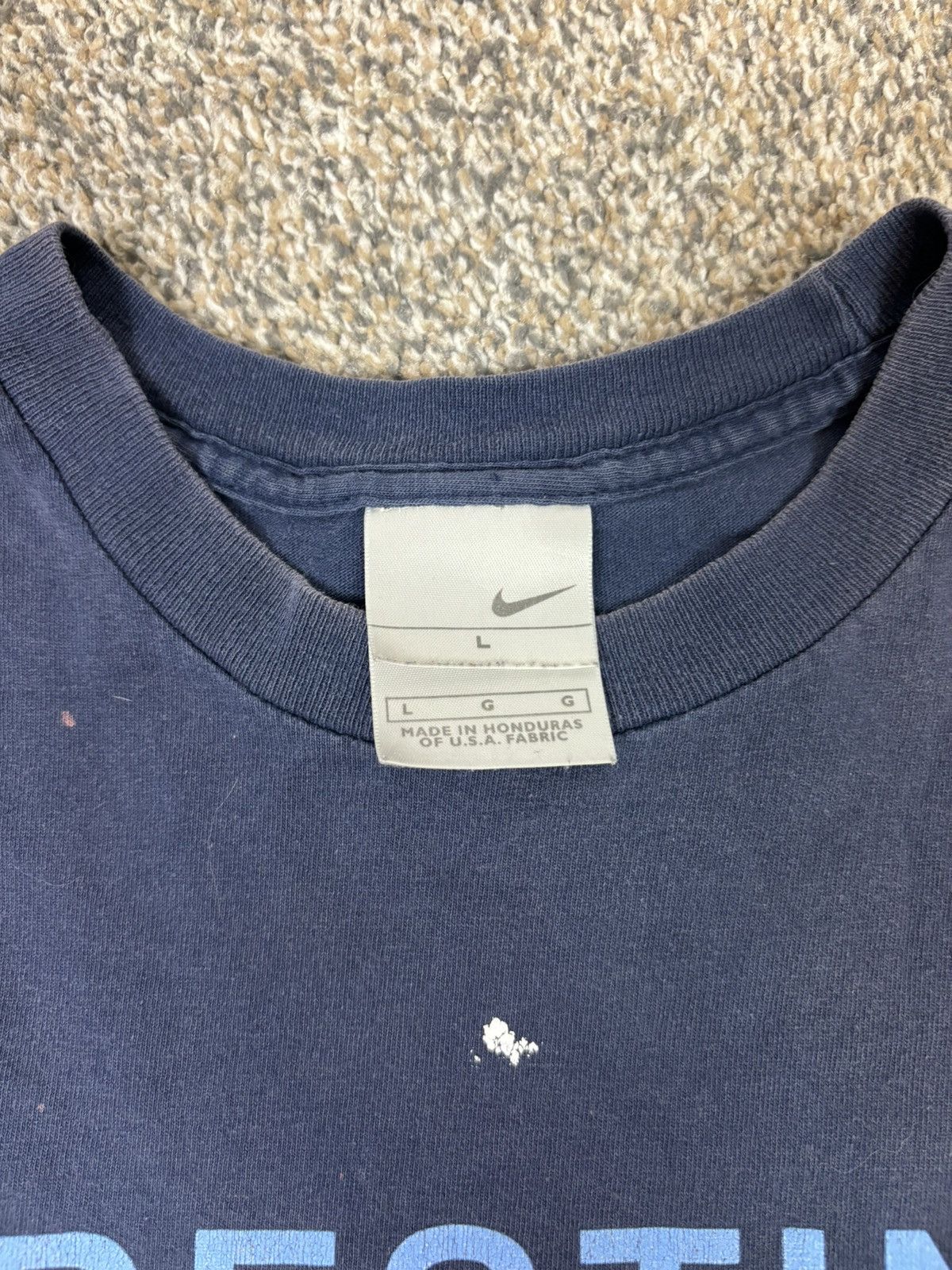 Nike Vintage silver tag center swoosh destin nike blue tshirt Size US L / EU 52-54 / 3 - 4 Thumbnail