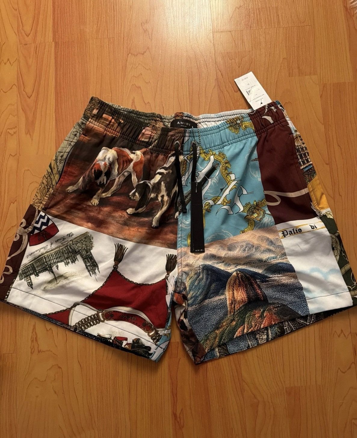 Amiri Amiri Multicolor Souvenir Patchwork Swim Shorts by Size US 32 / EU 48 - 1 Thumbnail