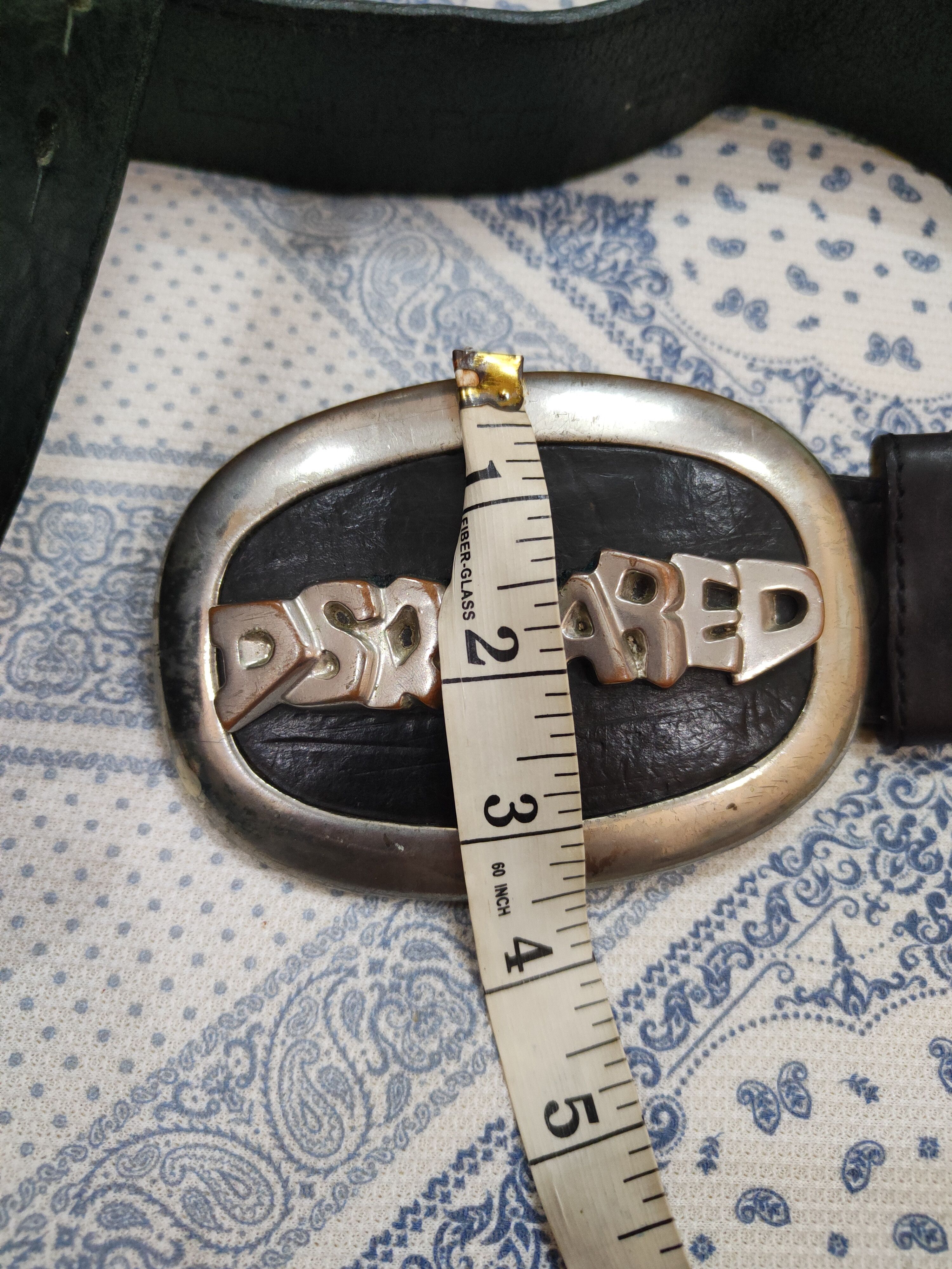 Dsquared2 Vintage Dsquared 2 Spellout Big Buckle Leather Belt Size 38 - 2 Thumbnail