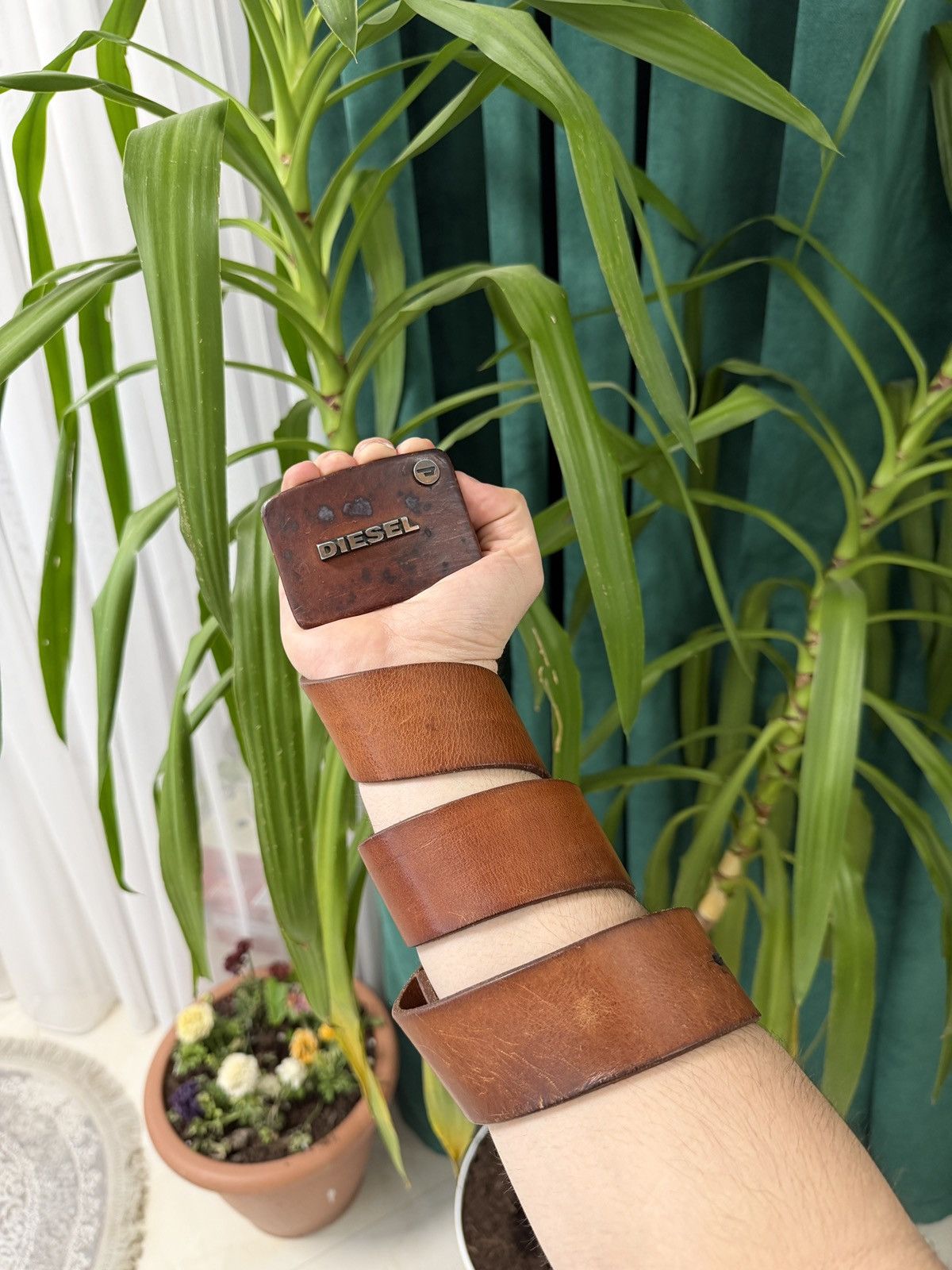 Diesel Diesel Belt vintage opium brown Size 36 - 3 Thumbnail