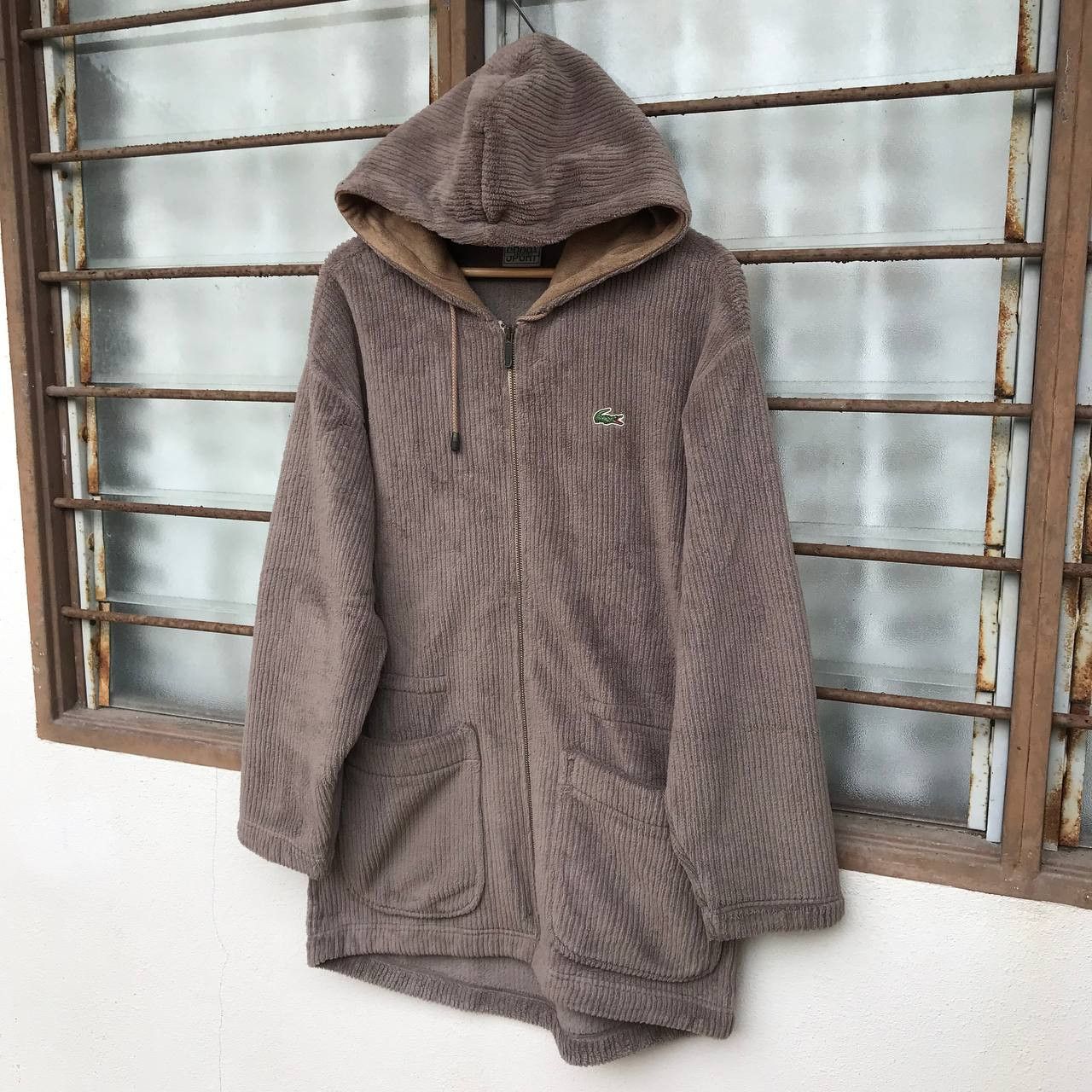Lacoste × Vintage VINTAGE LACOSTE HOODIE X POLARTEX JUMPER BAGGY Size US XL / EU 56 / 4 - 1 Thumbnail